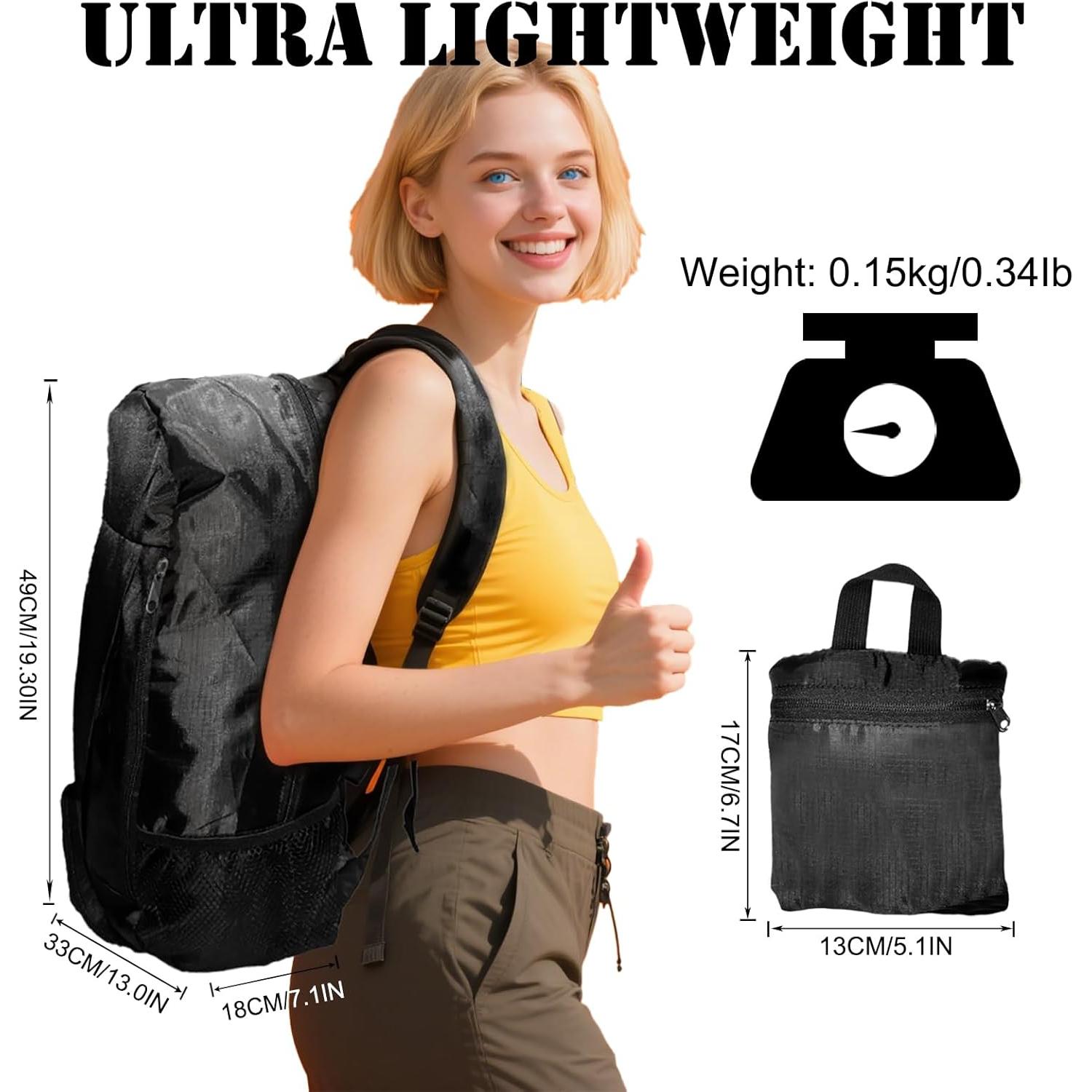 Mochila de Senderismo Plegable 30L Ultra Ligera Unisex