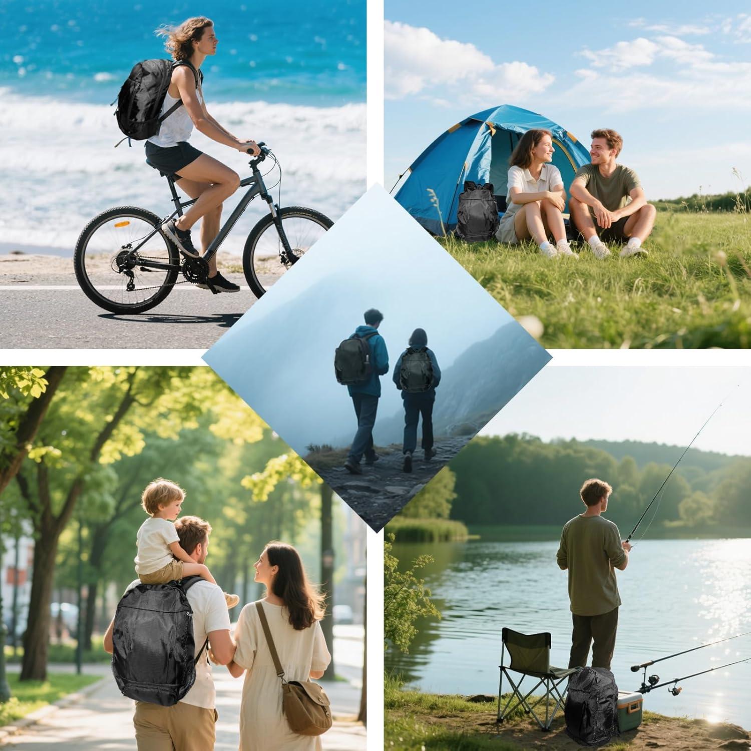 Mochila de Senderismo Plegable 30L Ultra Ligera Unisex