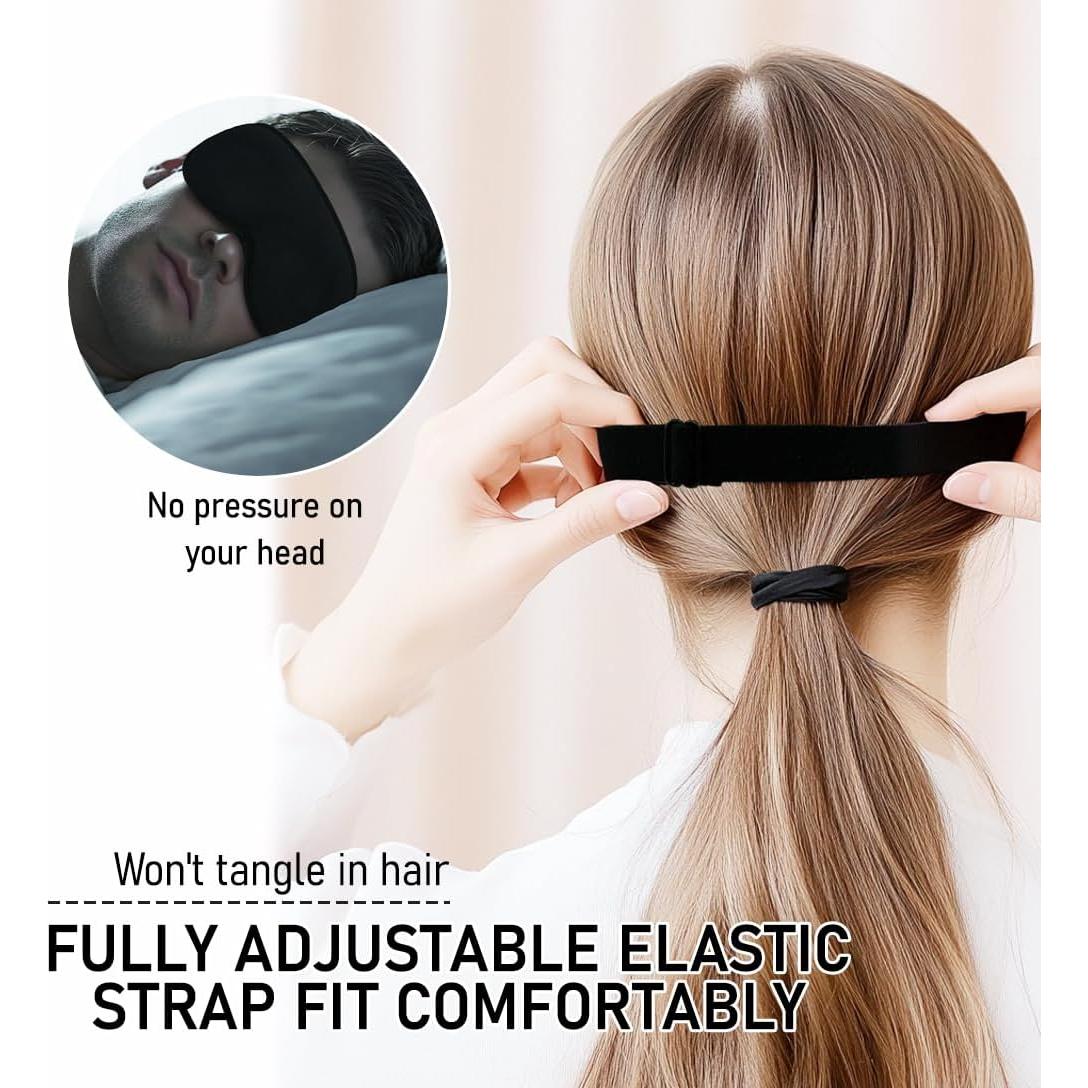 Máscara para dormir 3D THMNJ con correa ajustable - Bloquea luz