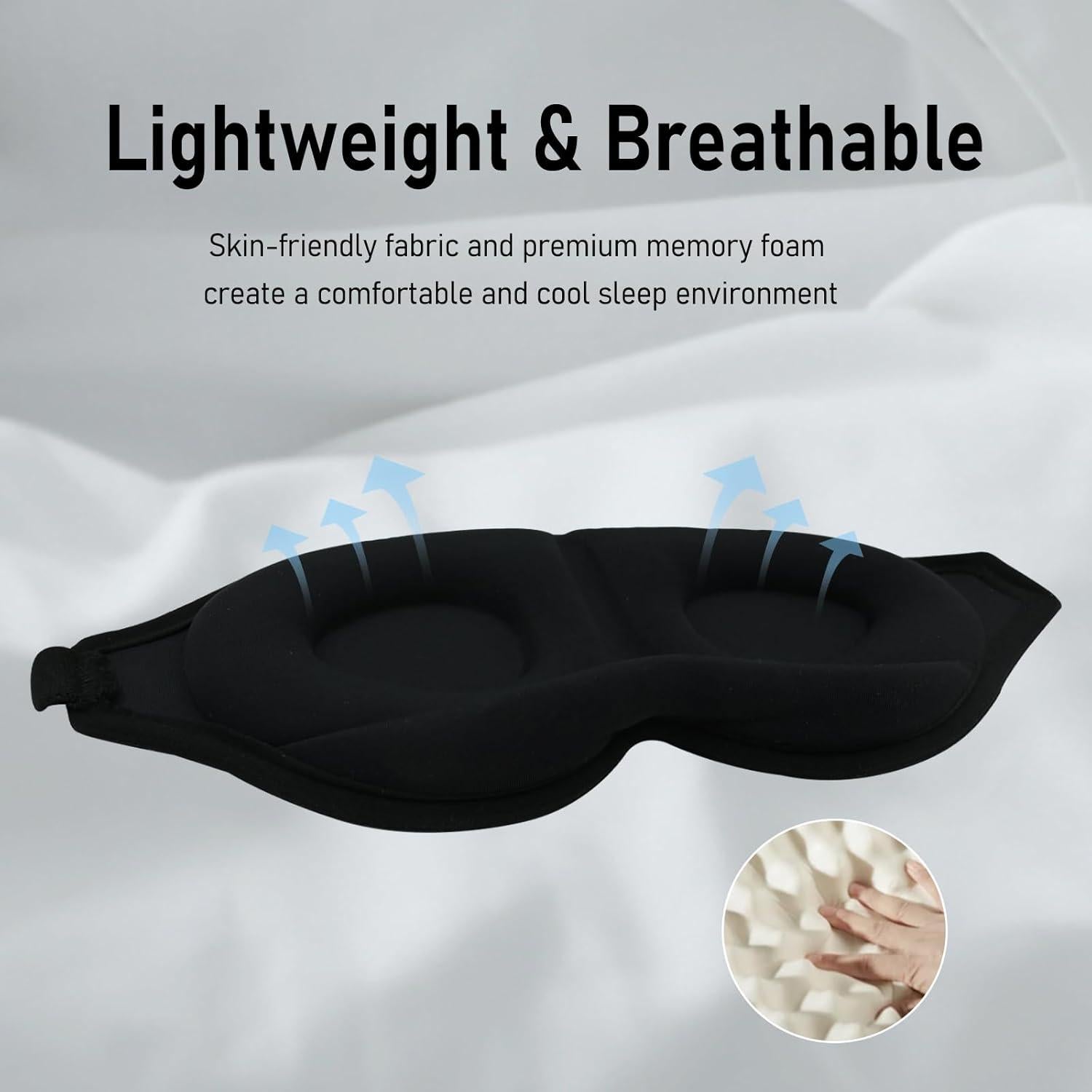 Máscara para dormir 3D THMNJ con correa ajustable - Bloquea luz