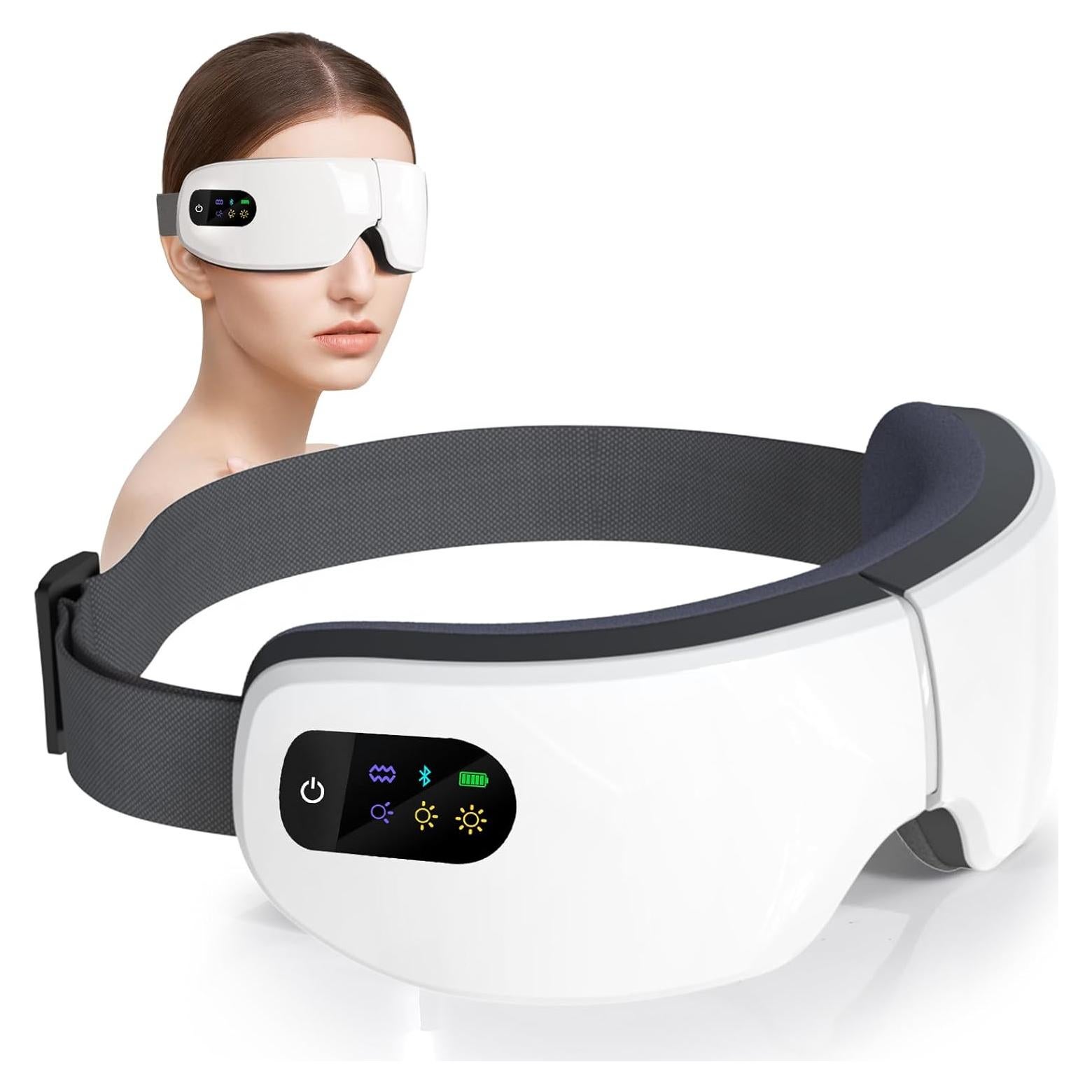 Masajeador de Ojos ZZR SEVEN con Calor y 7 Modos, Blanco