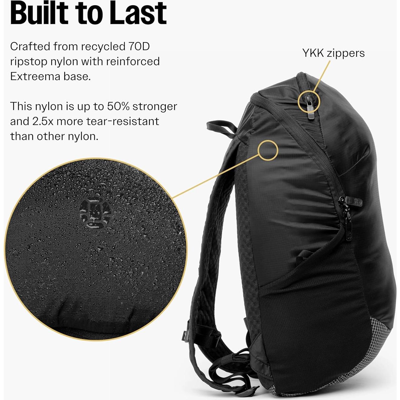 Mochila Plegable Tortuga 19L Nylon Duradero Unisex