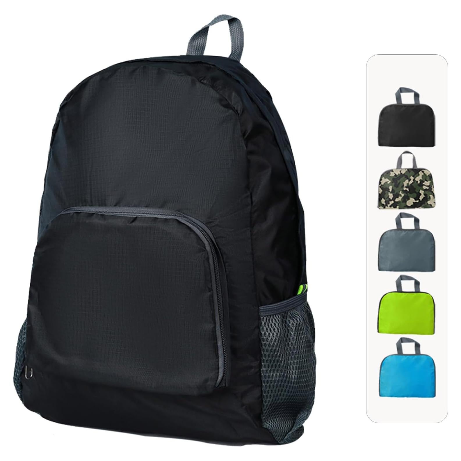 Mochila de Senderismo 20L Plegable Ligera Unisex Negra