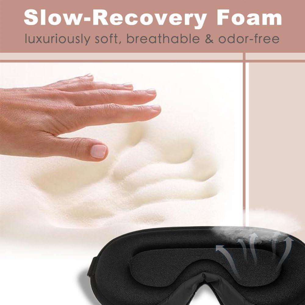 Máscara de Sueño 3D Ringolemona - Espuma Memoria, Ajustable, Gris