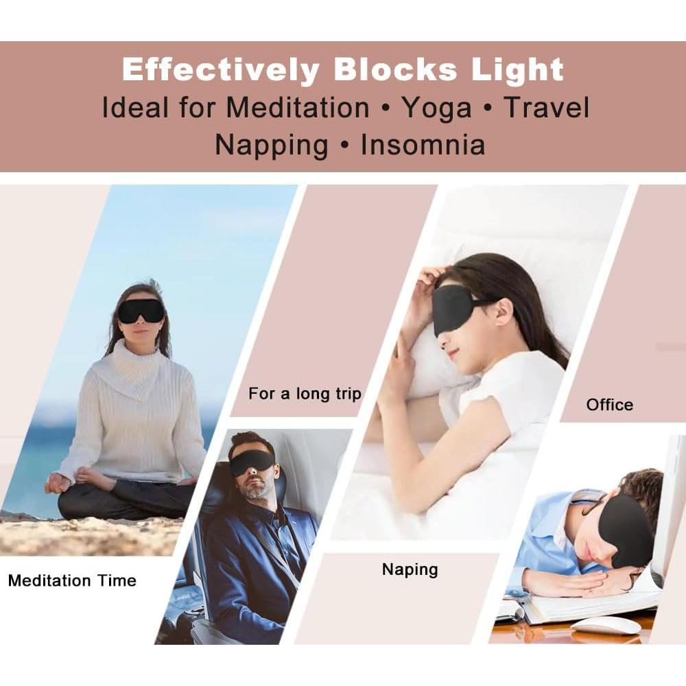 Máscara de Sueño 3D Ringolemona - Espuma Memoria, Ajustable, Gris