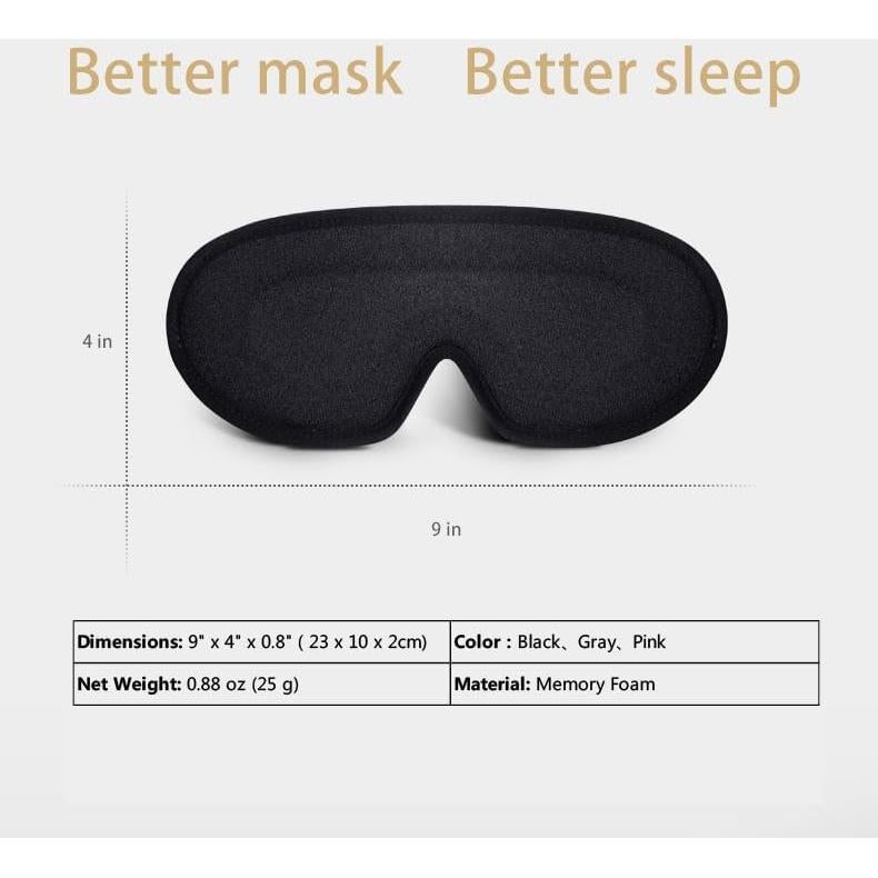 Máscara de Sueño 3D Ringolemona - Espuma Memoria, Ajustable, Gris