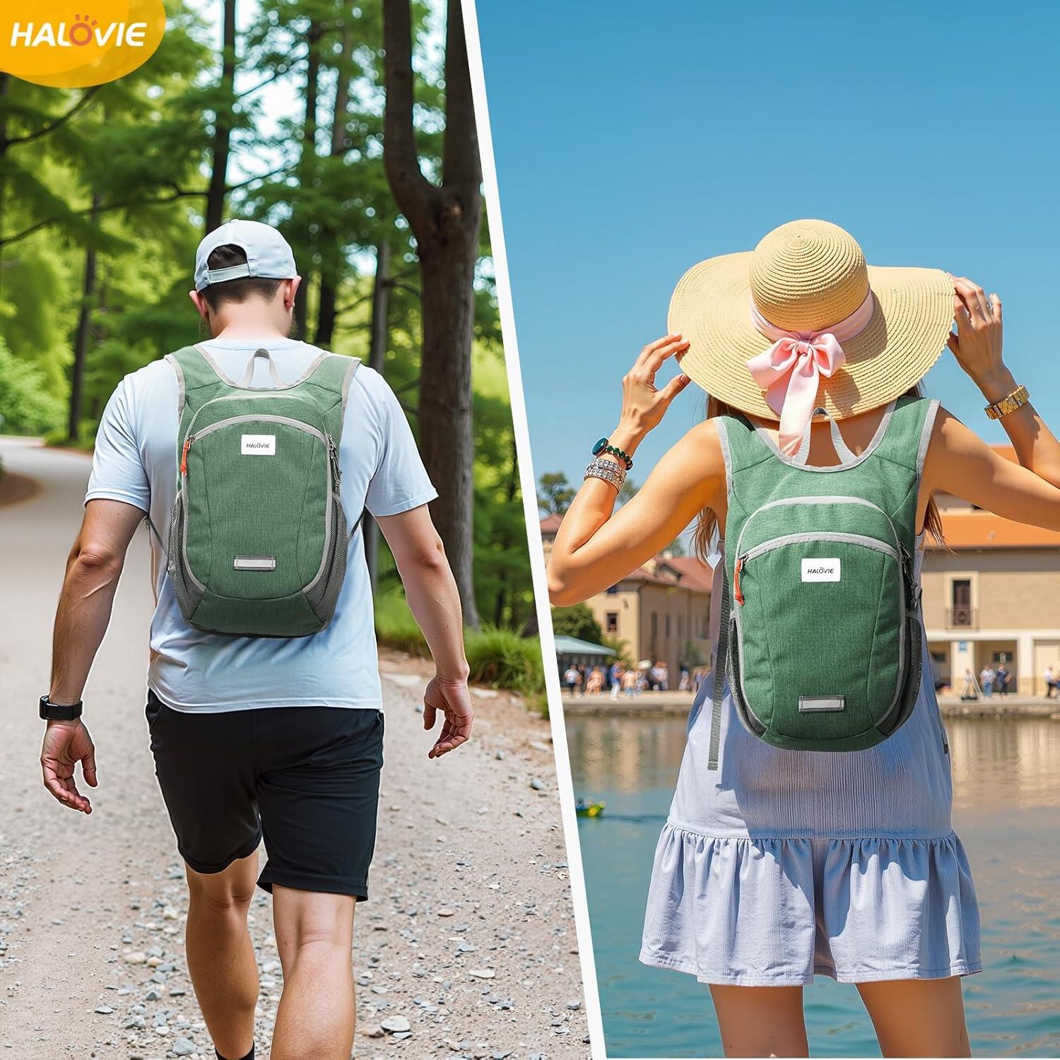 Mochila de Senderismo Plegable HALOVIE 10L Ligera Verde