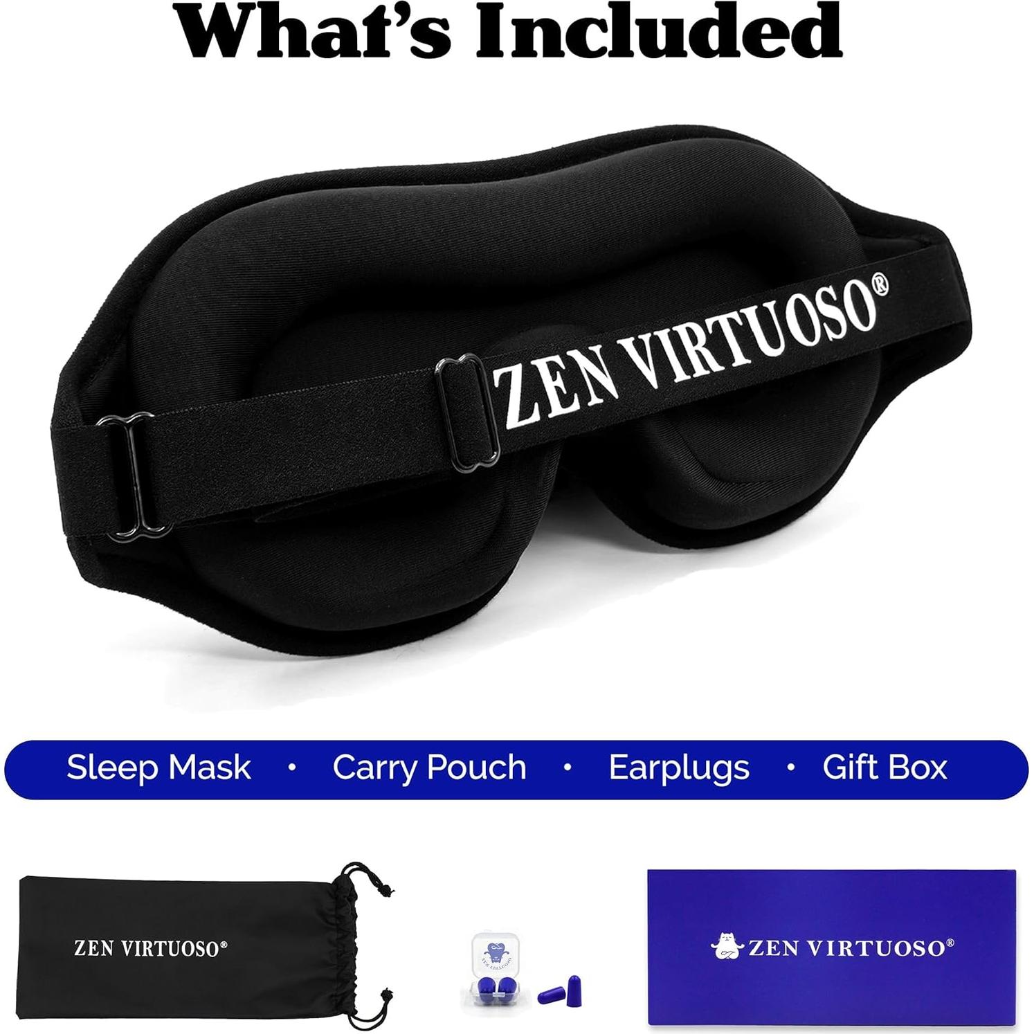 Máscara de Sueño 3D Zen Virtuoso - Bloqueo Completo de Luz