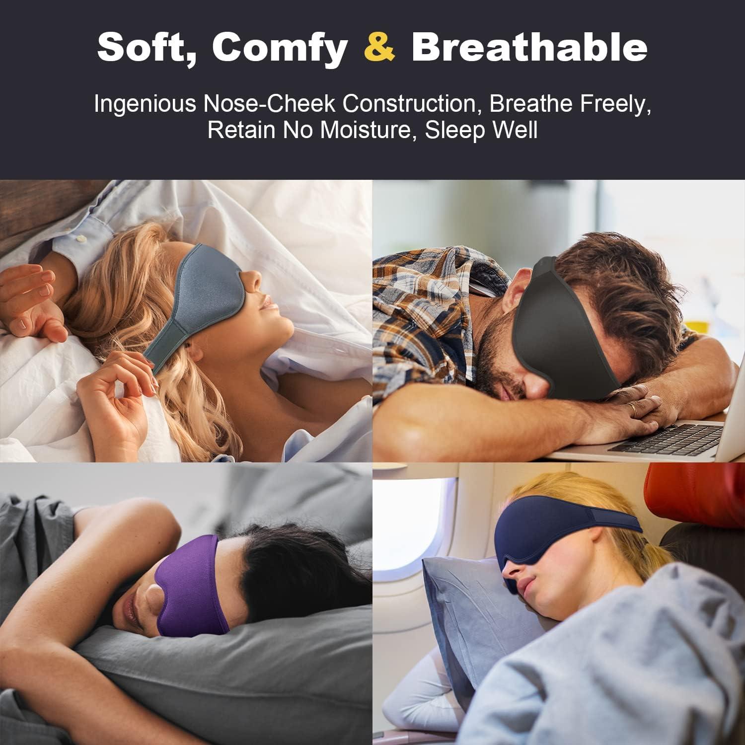 Máscara para Dormir Puikos 3D Rosa Ajustable Bloqueo Luz