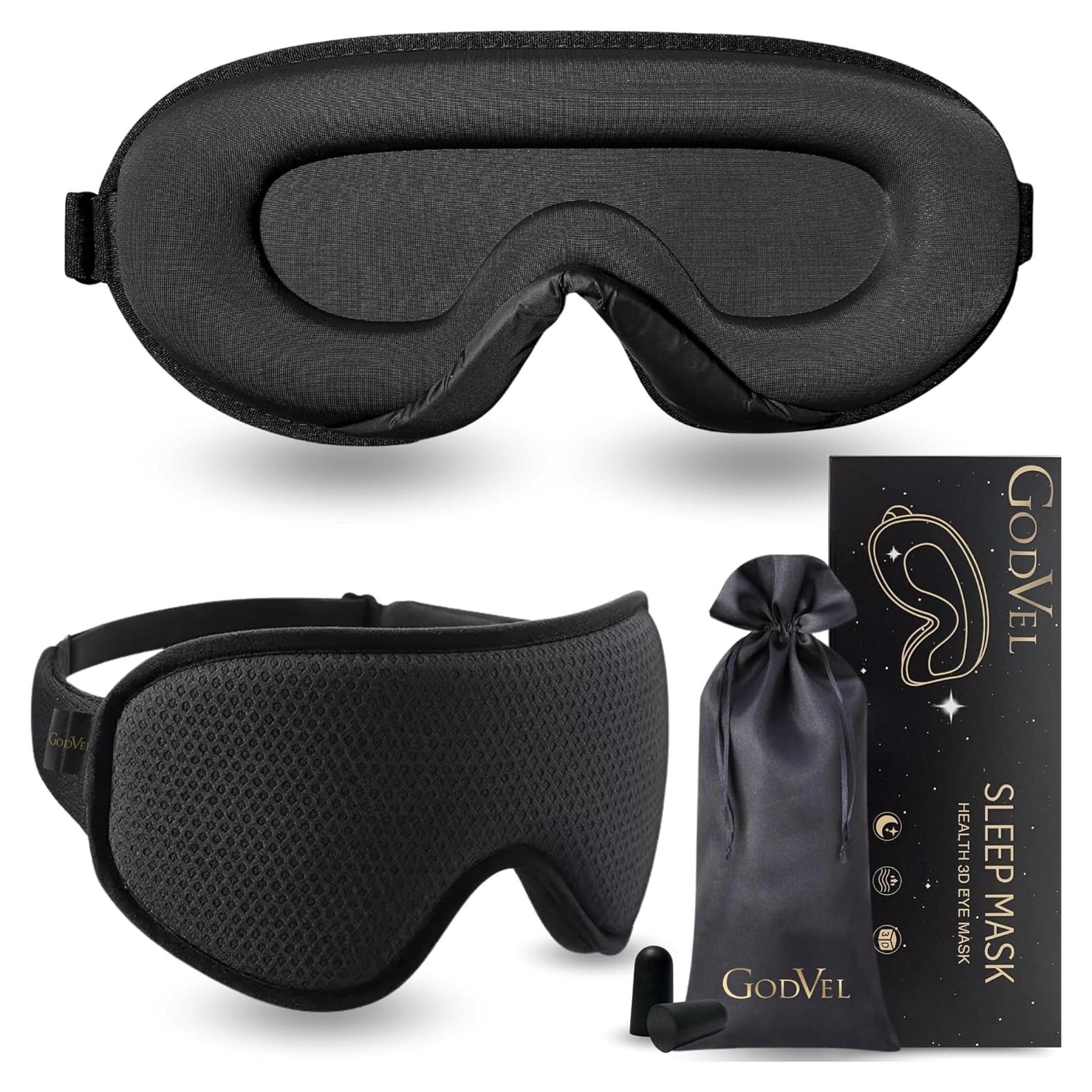 Máscara de Sueño 3D GodVel - Bloqueo Total de Luz y Tapones