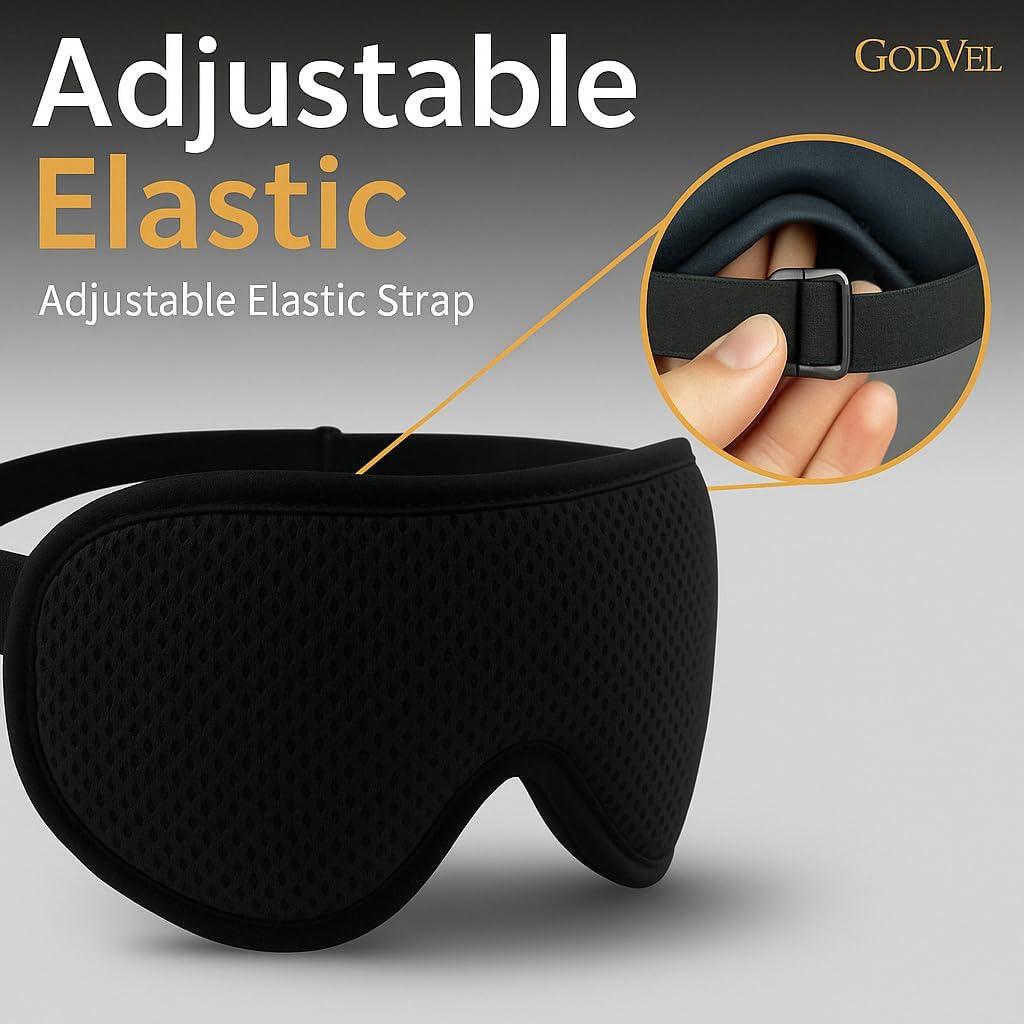 Máscara de Sueño 3D GodVel - Bloqueo Total de Luz y Tapones