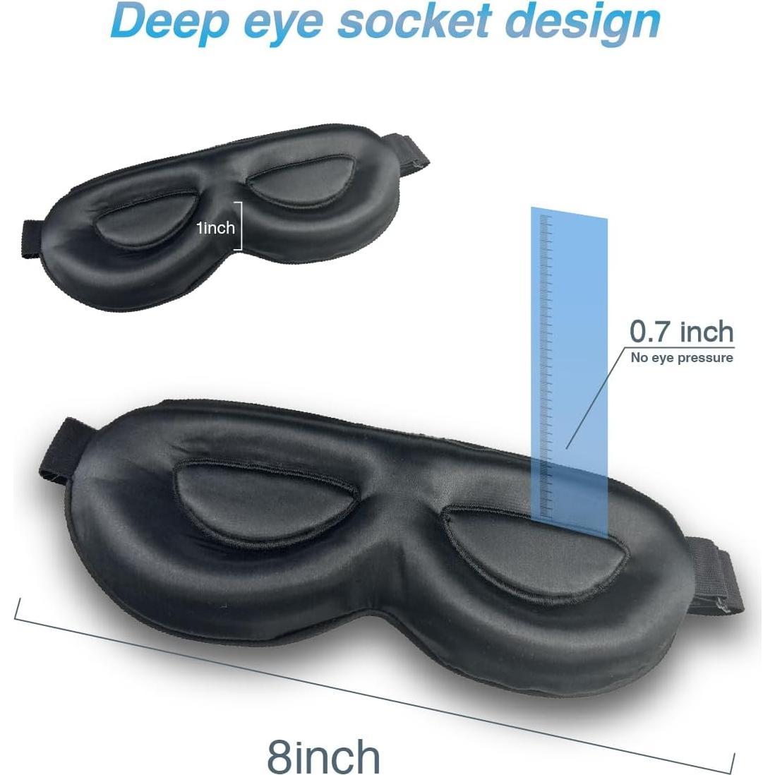 Máscara de Sueño de Seda PROMEED 3D Ajustable Azul Marino