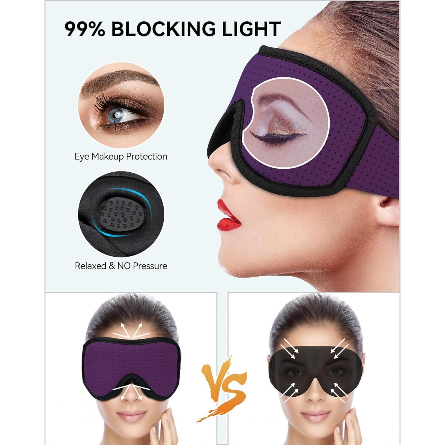 MÁSCARA PARA DORMIR MUSICOZY 3D Transpirable Ajustable