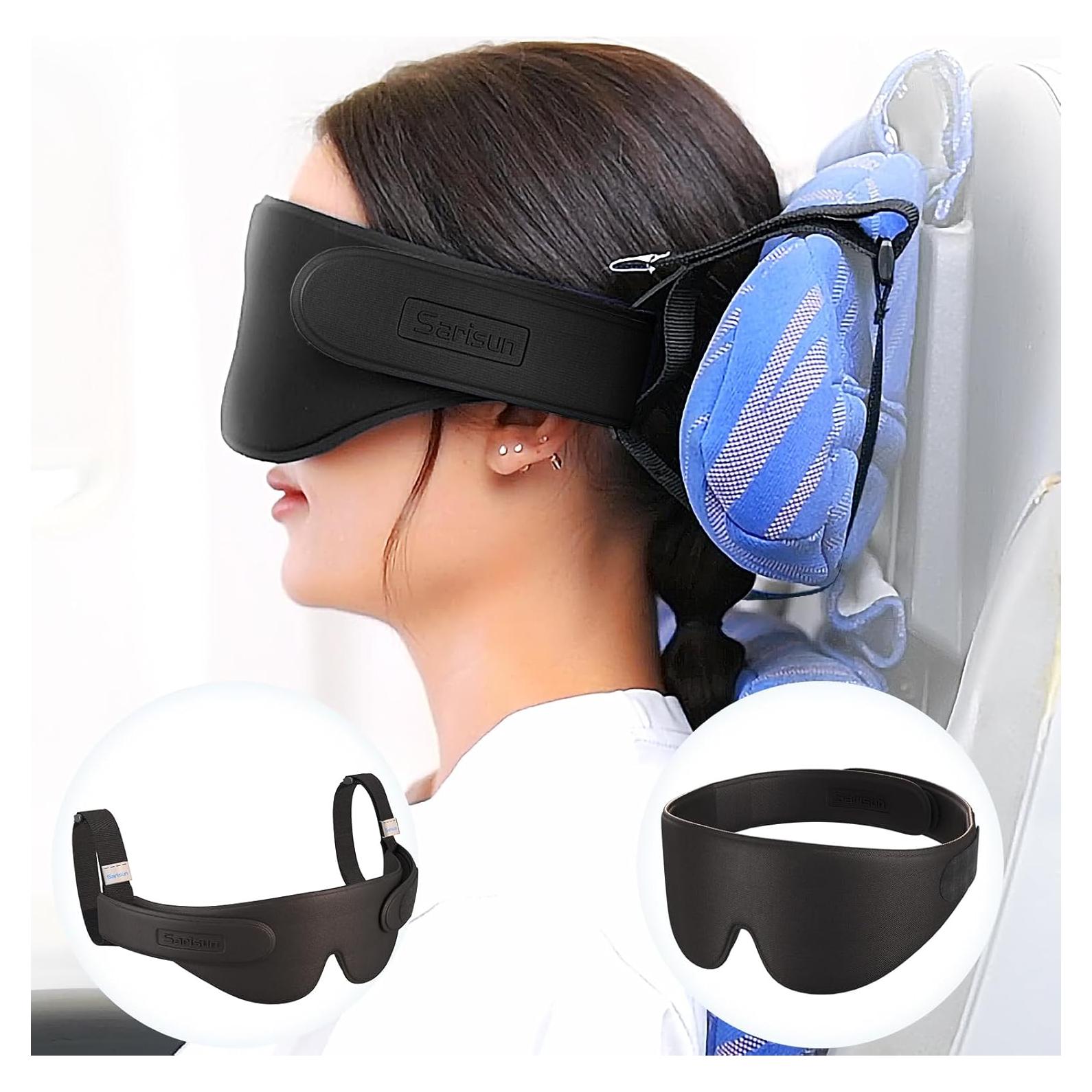 Correa para cabeza de avión SARISUN con máscara 3D negra