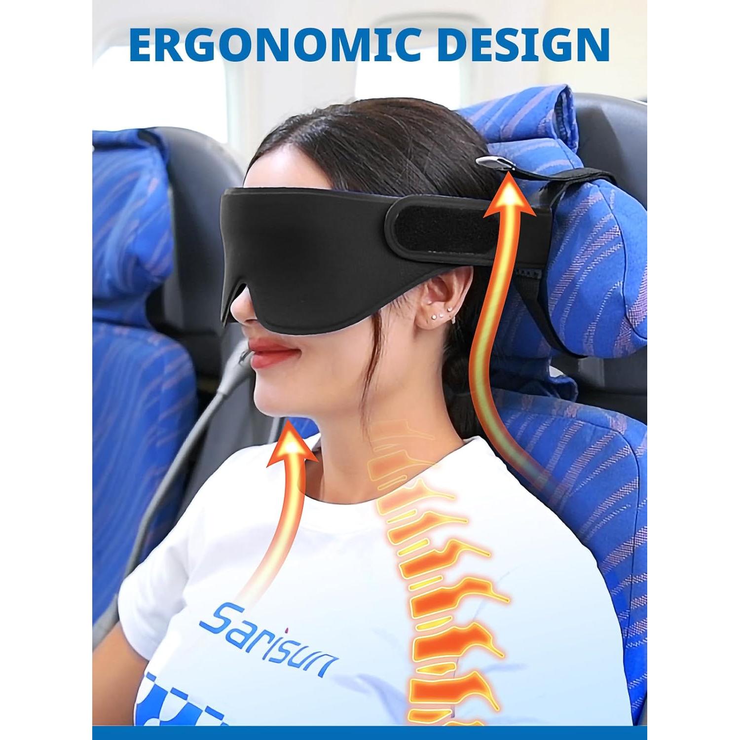 Correa para cabeza de avión SARISUN con máscara 3D negra