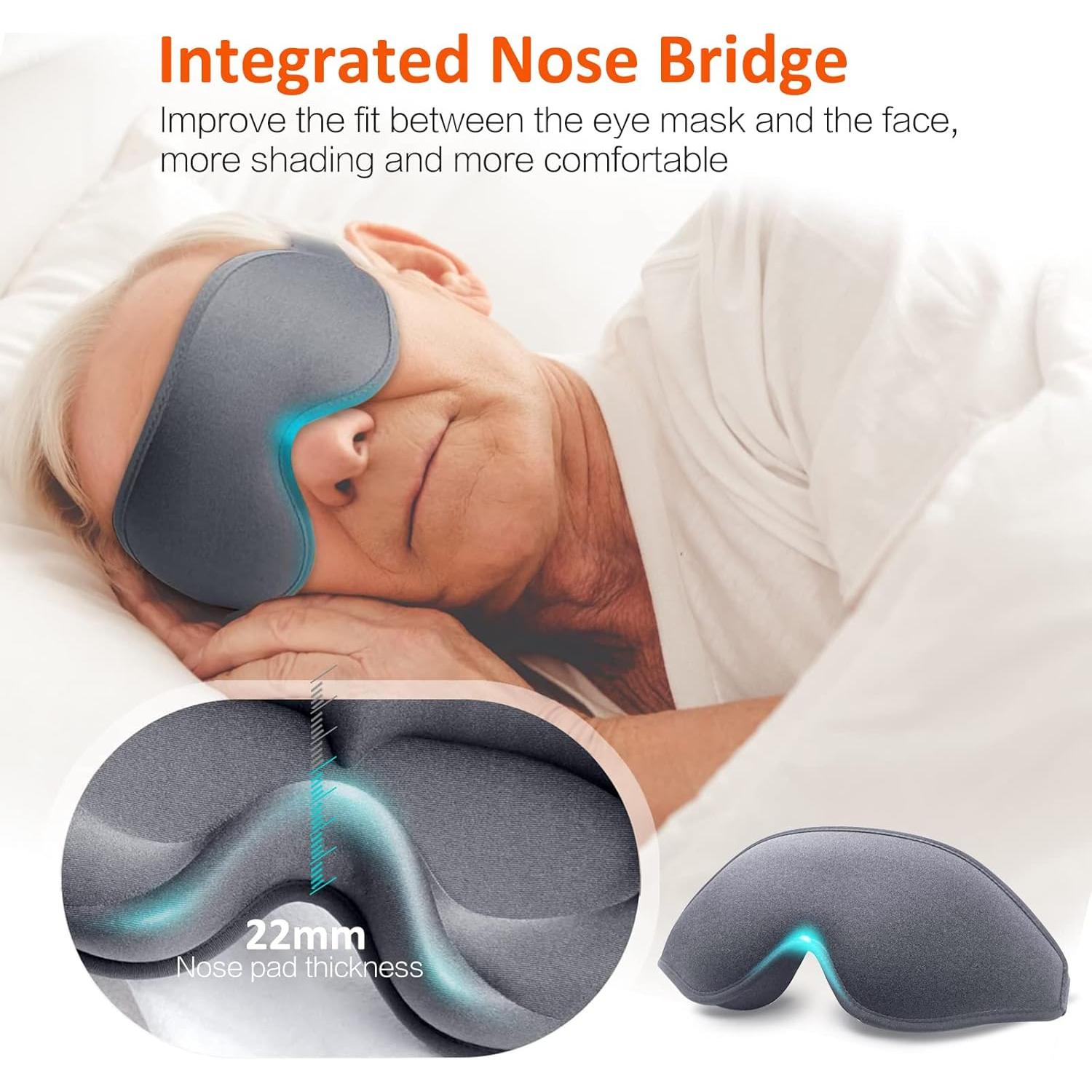 Máscara para dormir blackout AUPHIL 3D contorneada gris