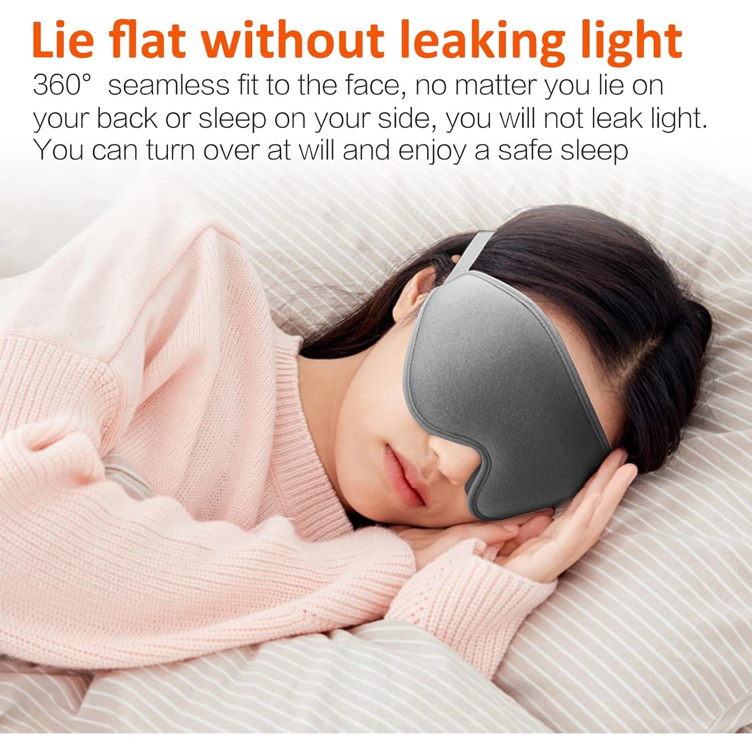 Máscara para dormir blackout AUPHIL 3D contorneada gris