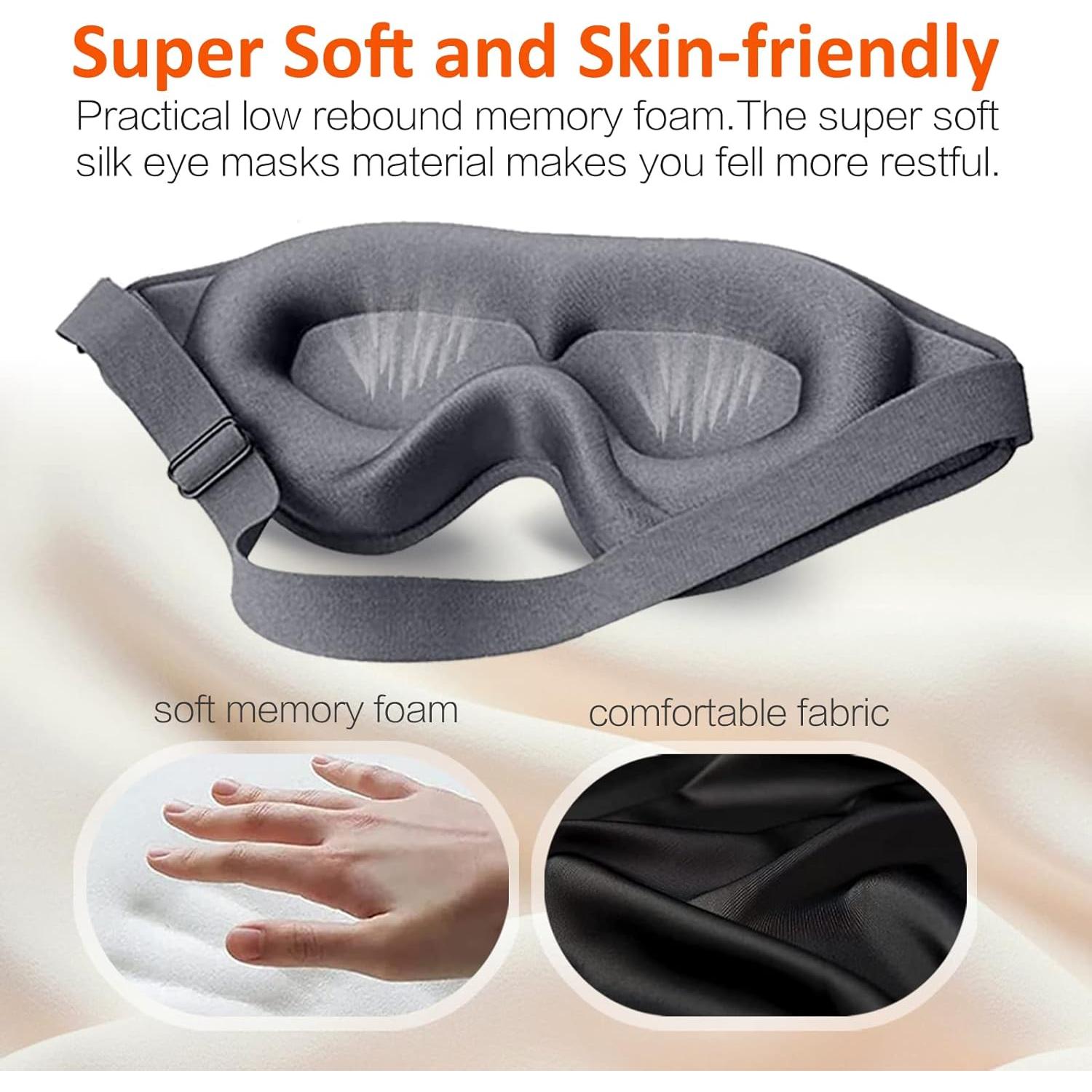 Máscara para dormir blackout AUPHIL 3D contorneada gris