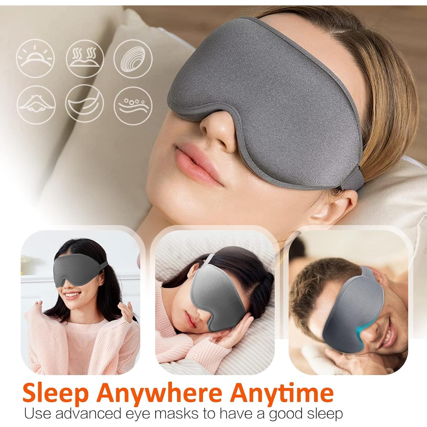 Máscara para dormir blackout AUPHIL 3D contorneada gris