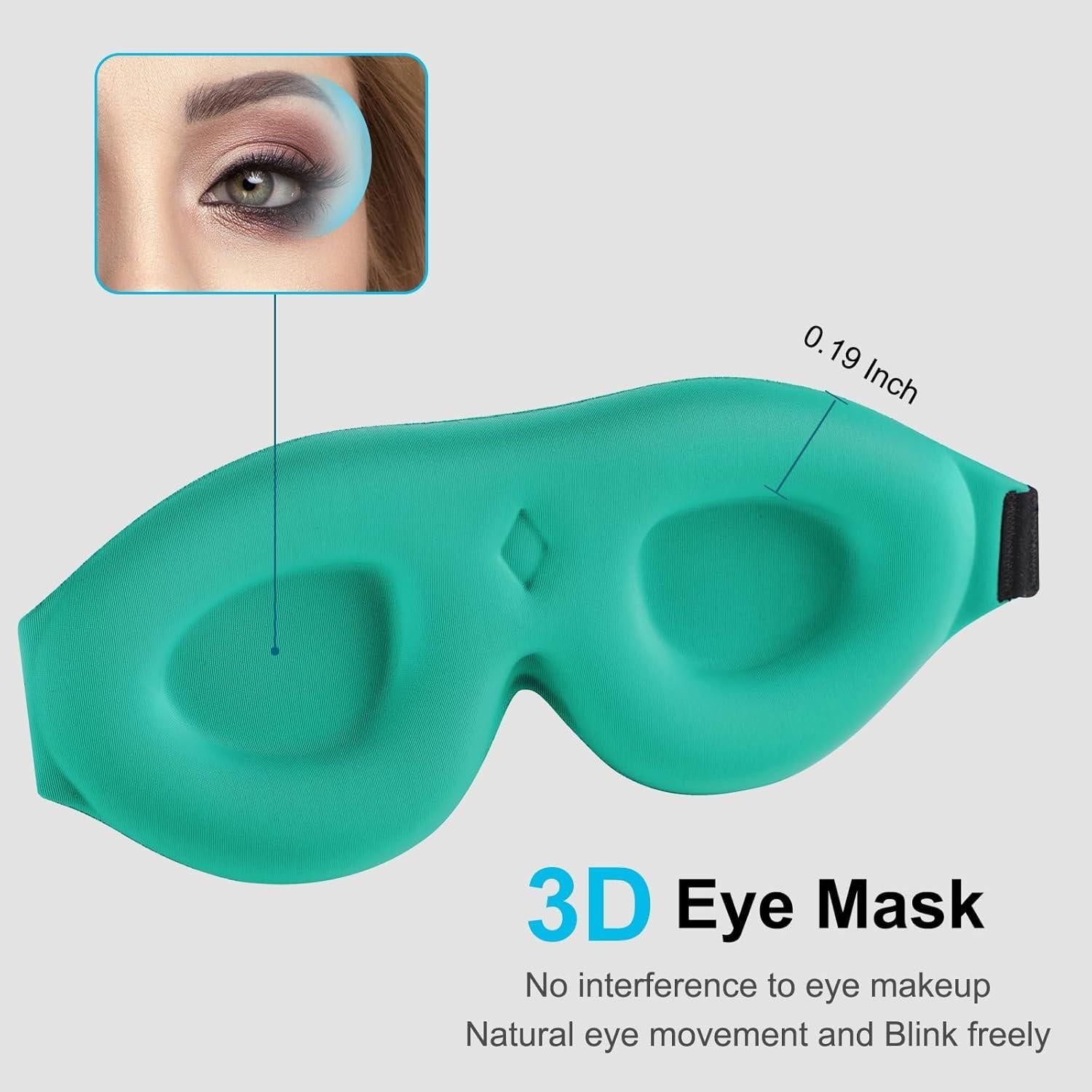 Máscara para dormir Sajakliy 3D opaca ajustable azul