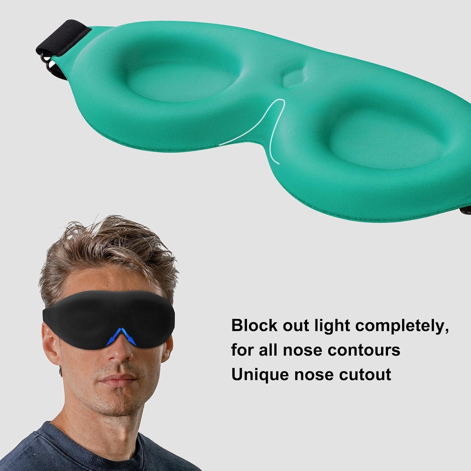 Máscara para dormir Sajakliy 3D opaca ajustable azul