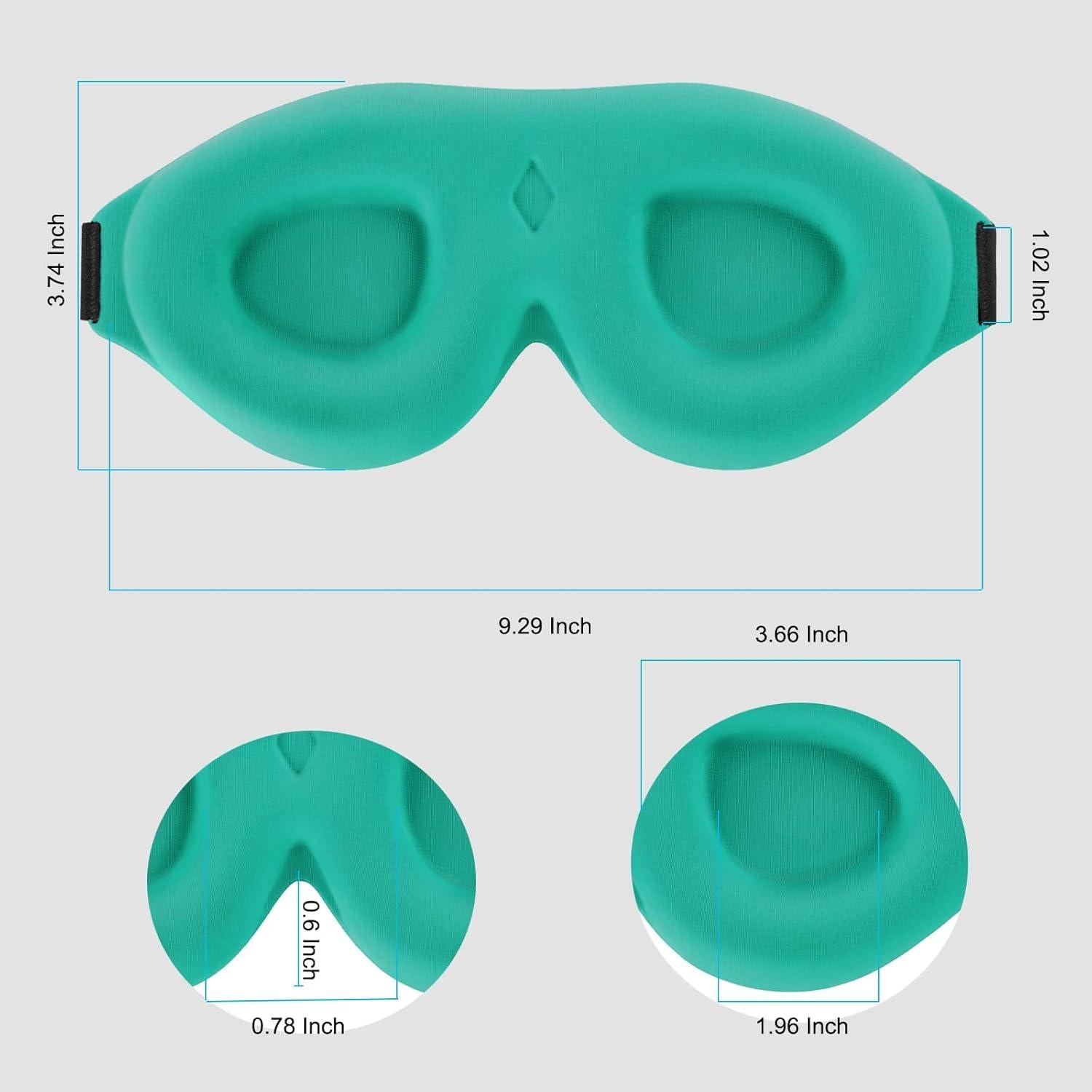 Máscara para dormir Sajakliy 3D opaca ajustable azul