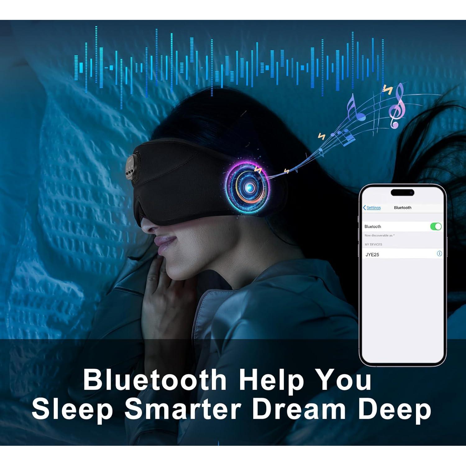 Máscara de Sueño Bluetooth ZHENYEMEI 3D con Temporizador