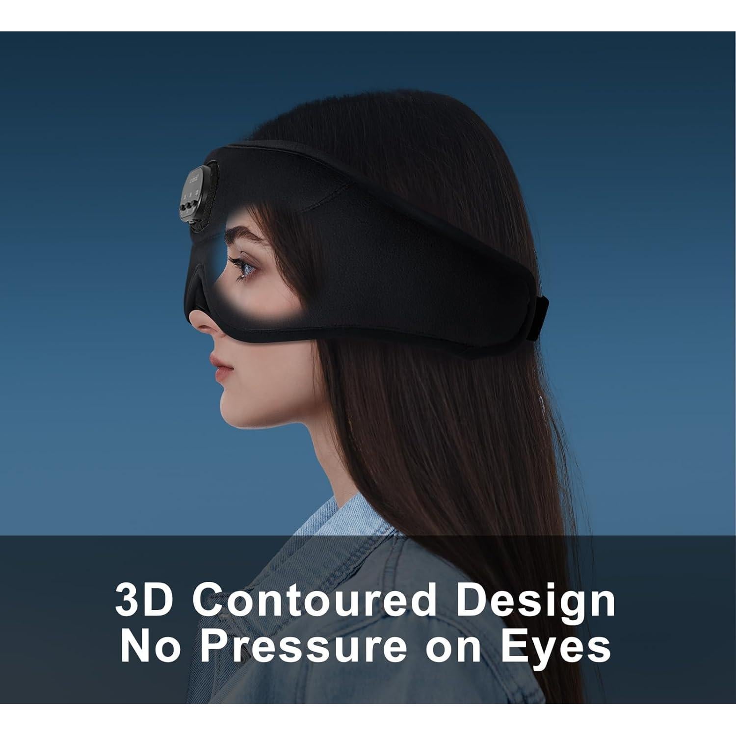 Máscara de Sueño Bluetooth ZHENYEMEI 3D con Temporizador