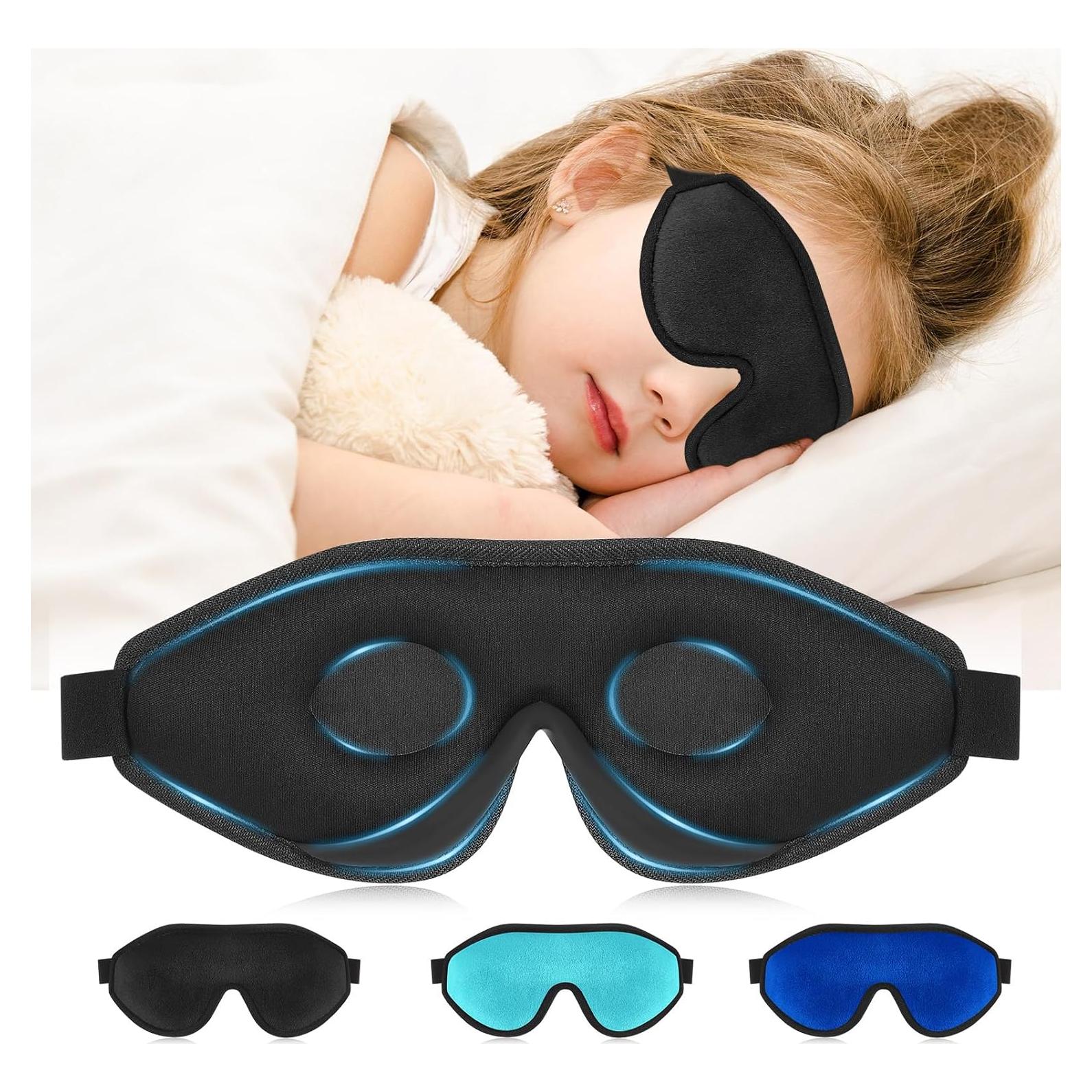 Máscara de Sueño 3D Coume para Niños Ajustable - Negro