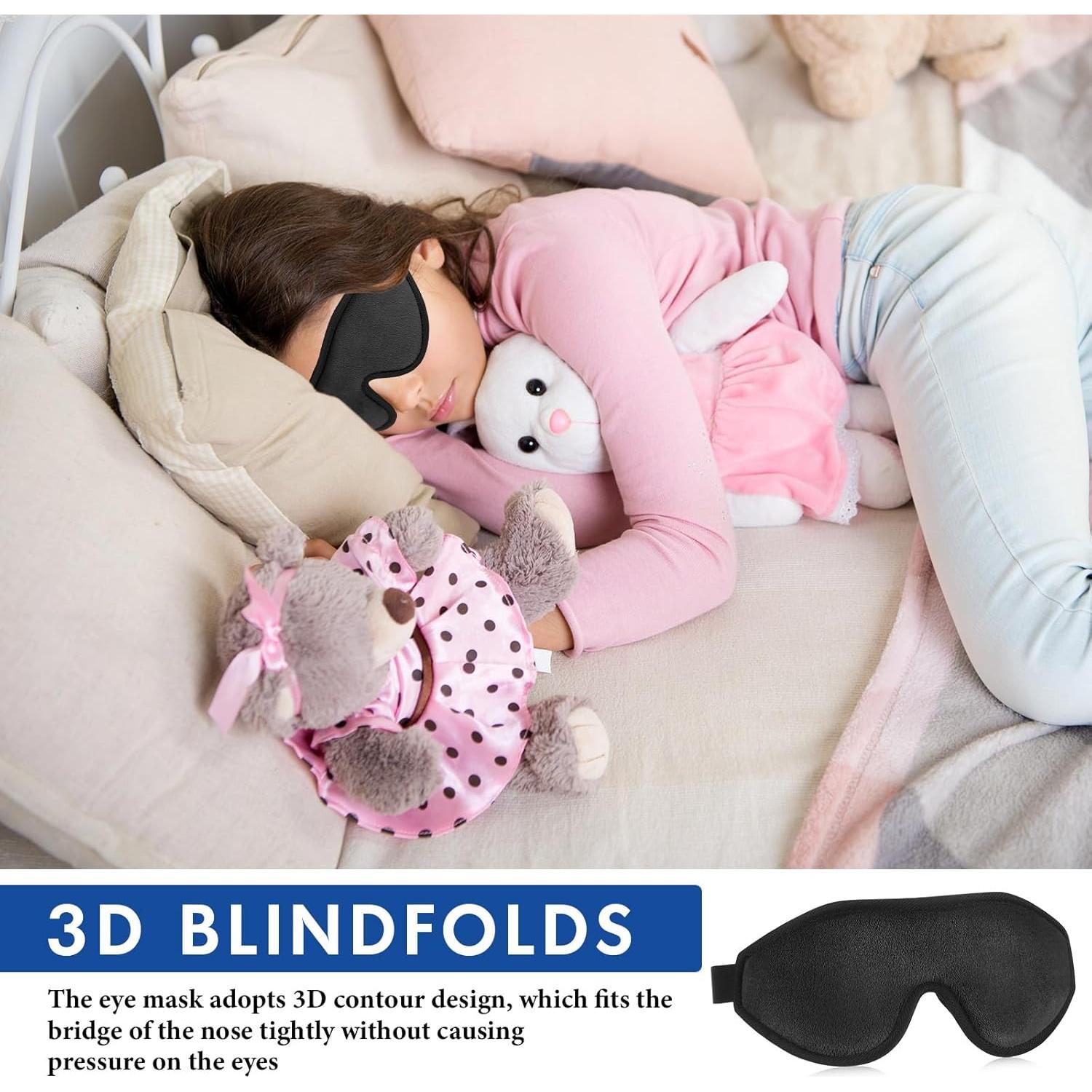 Máscara de Sueño 3D Coume para Niños Ajustable - Negro