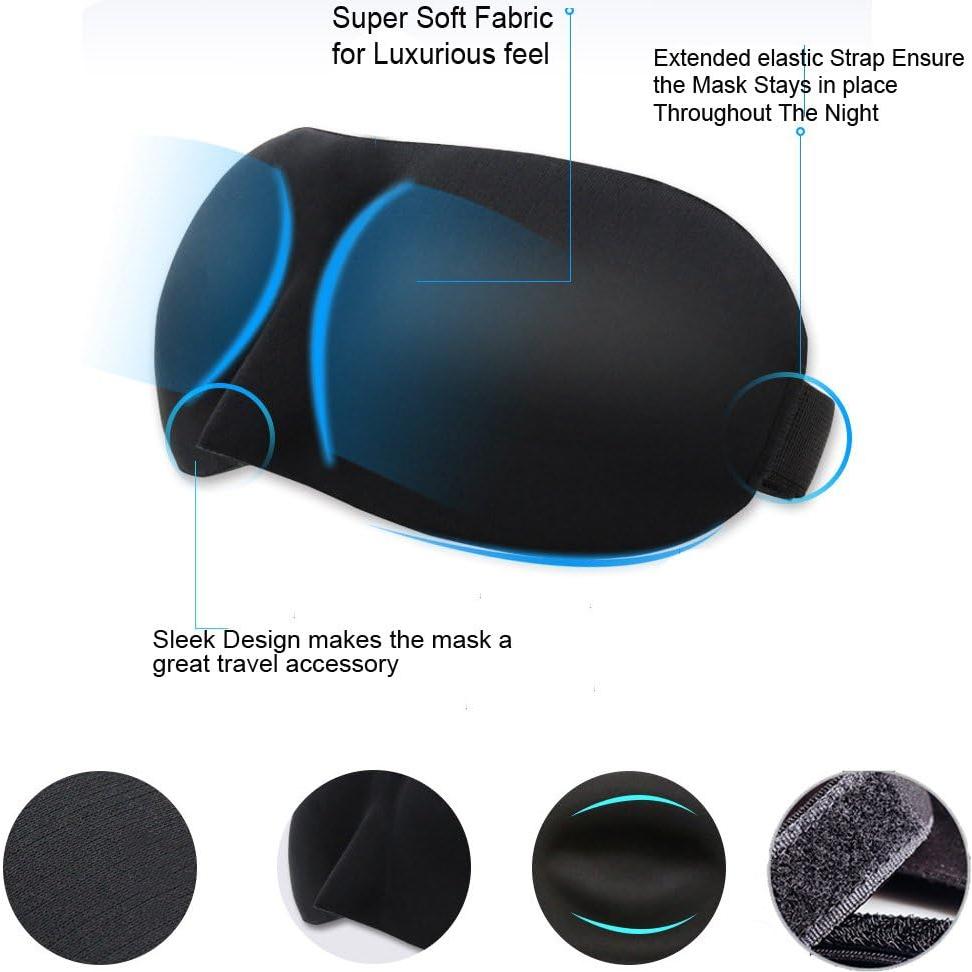 Máscara de Ojos Bringsine 3D Contorneada Opaca para Dormir