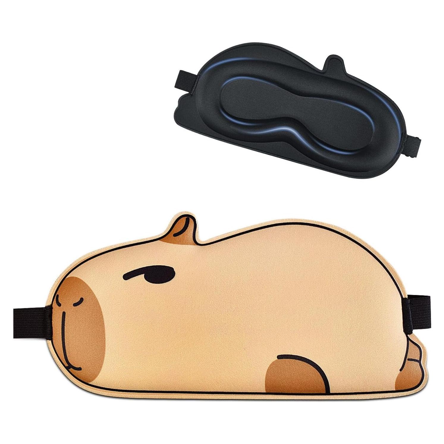 Máscara de Sueño 3D Capibara FUNAUPGO Suave y Transpirable