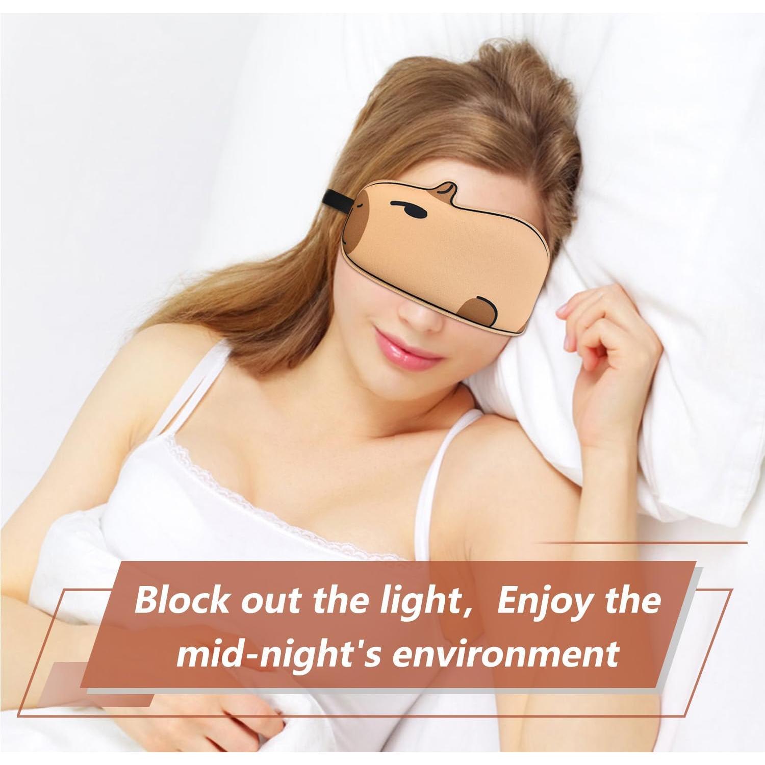 Máscara de Sueño 3D Capibara FUNAUPGO Suave y Transpirable