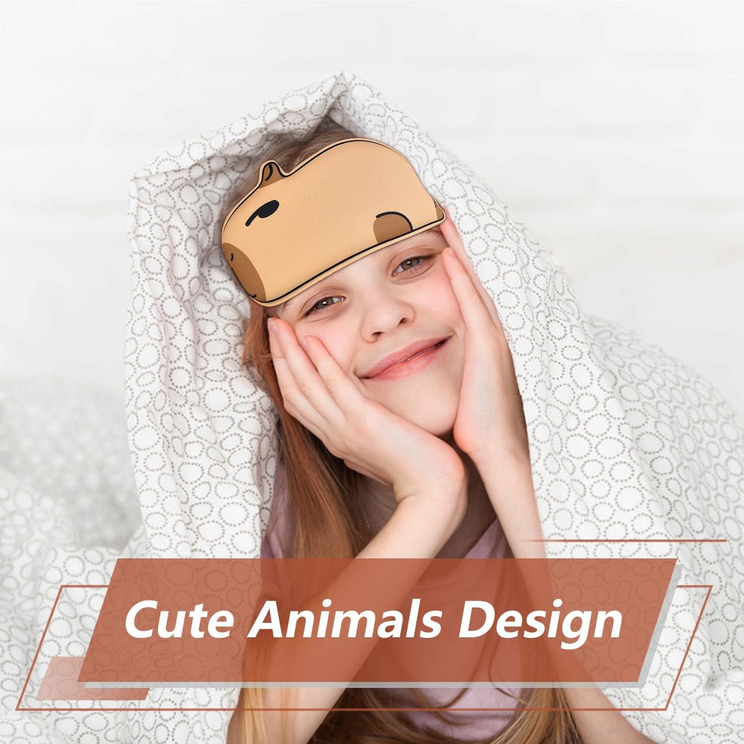 Máscara de Sueño 3D Capibara FUNAUPGO Suave y Transpirable