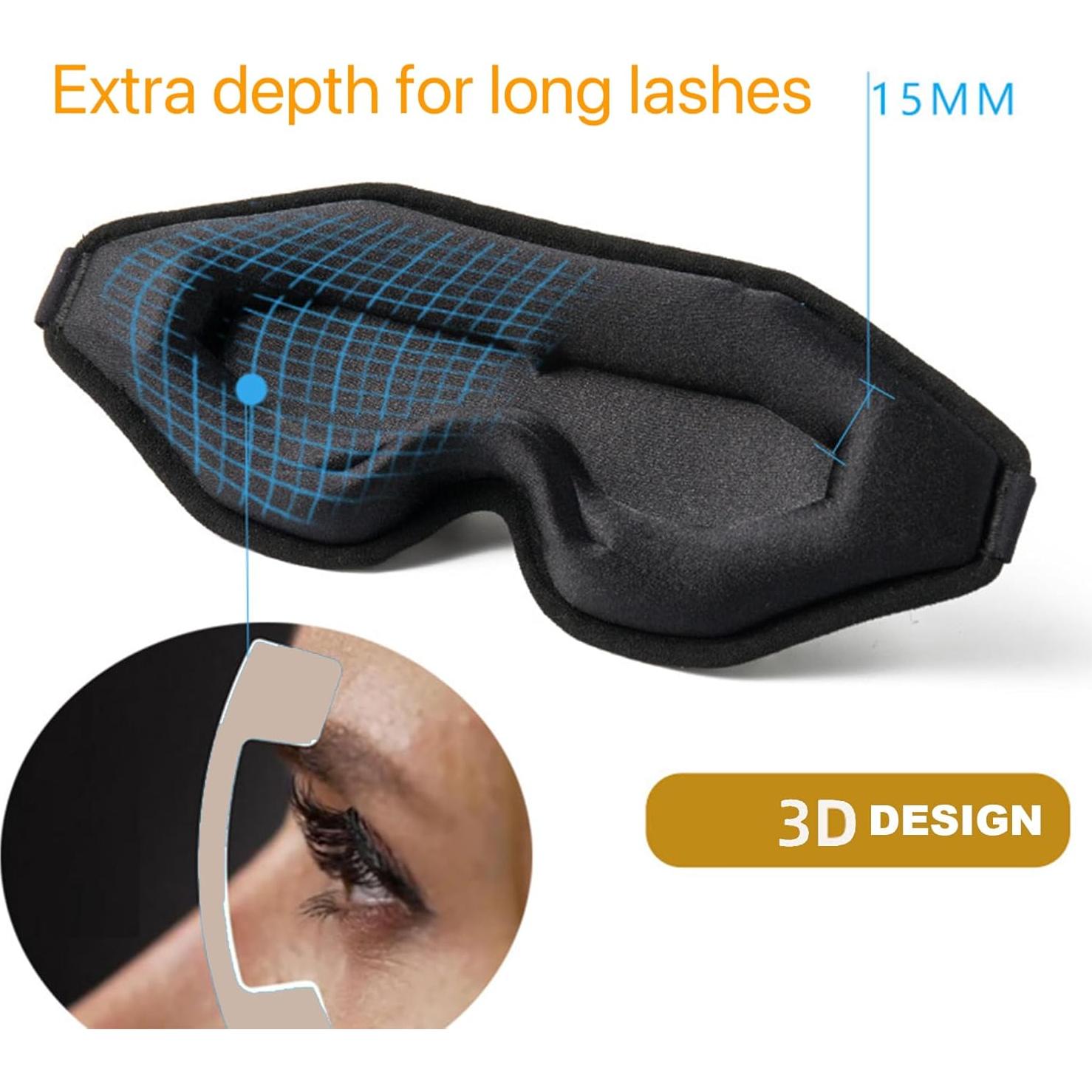 Máscara para dormir 3D FAN WU 100% opaca para ojos