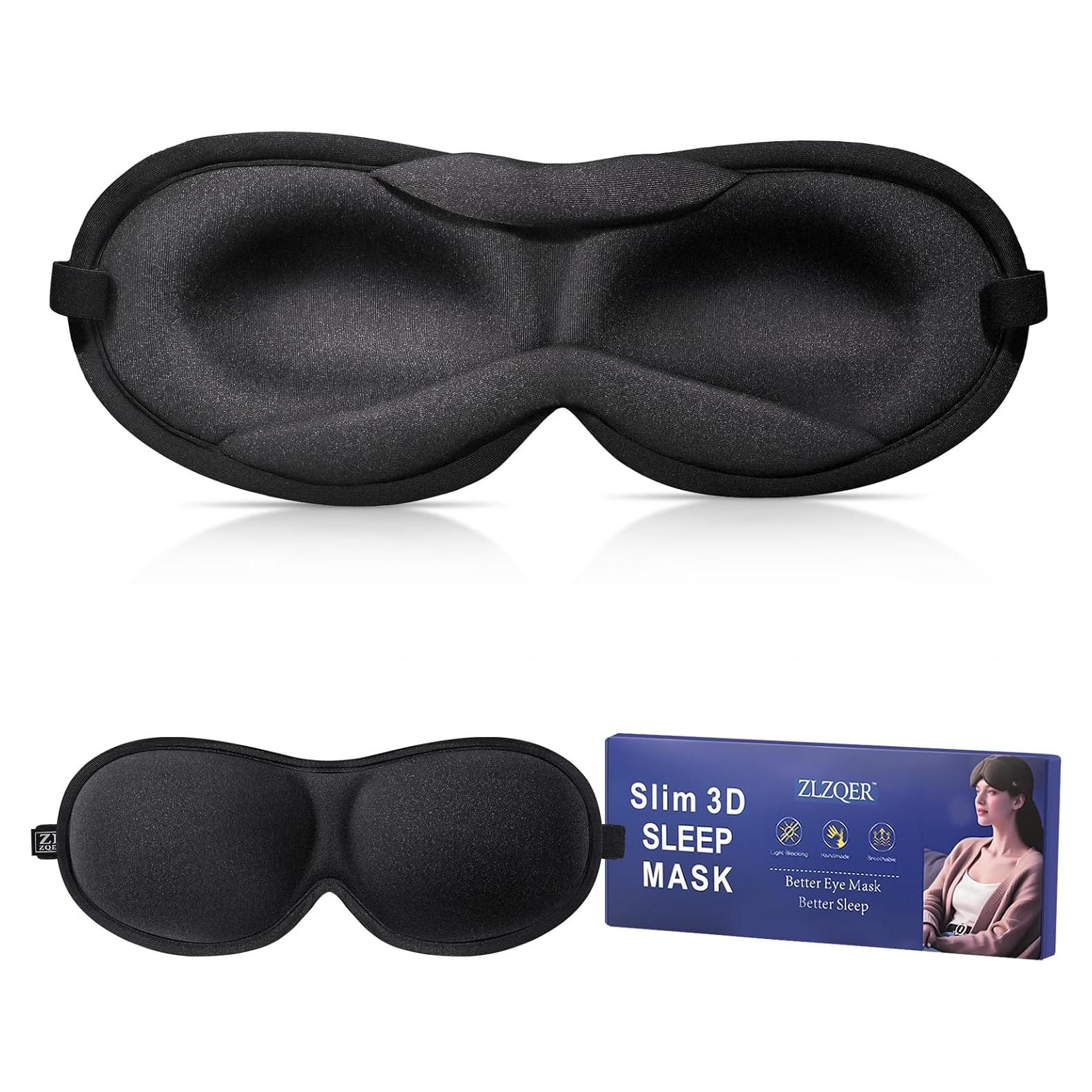 Máscara de Sueño 3D Zlzqer Blackout para Dormir - Negro