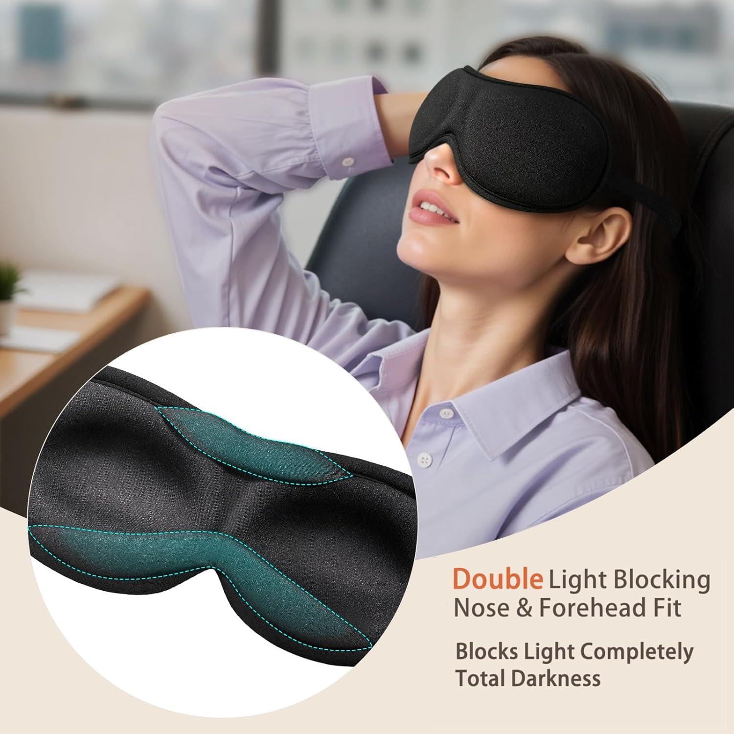 Máscara de Sueño 3D Zlzqer Blackout para Dormir - Negro