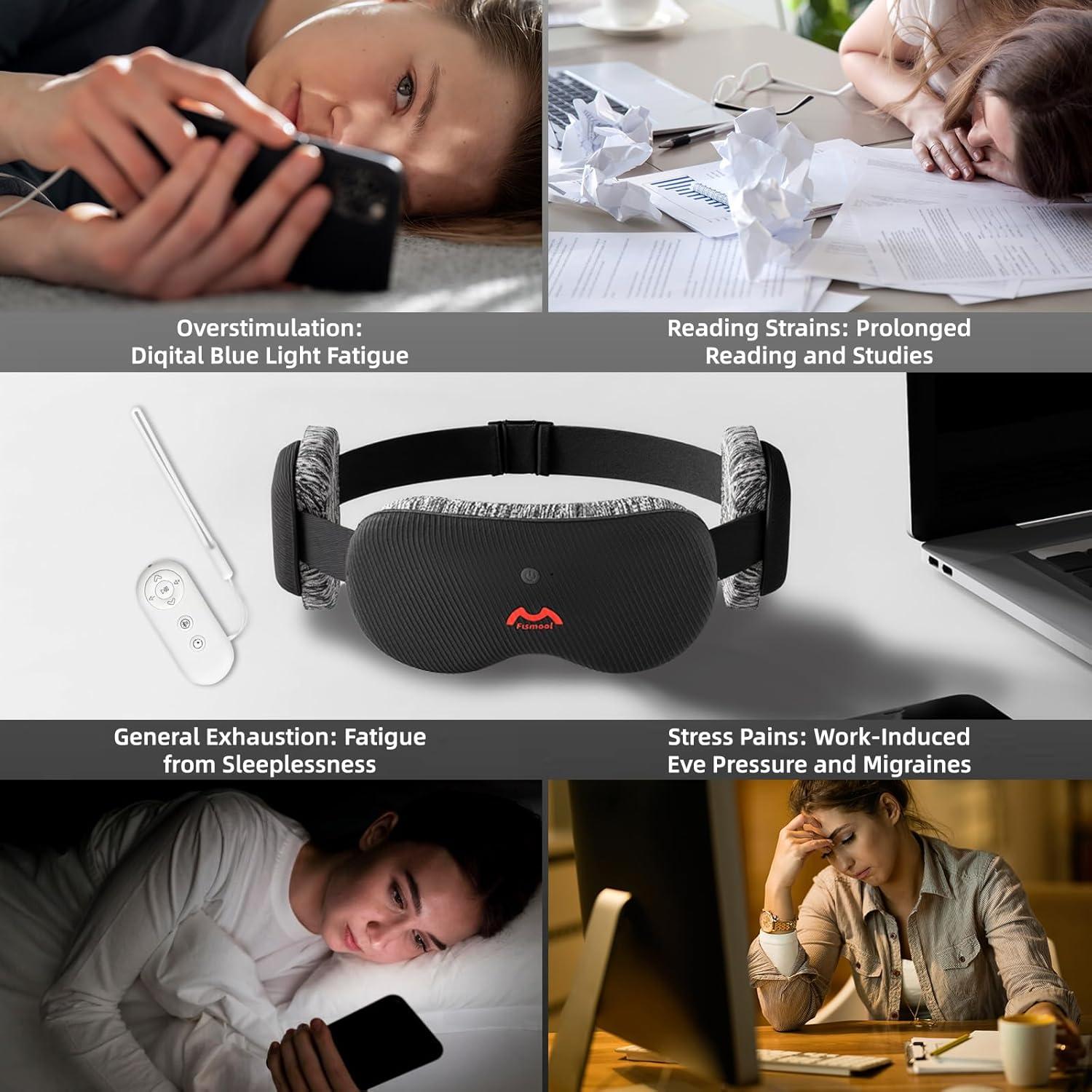 Máscara de Sueño 3D Fismool con Auriculares Bluetooth 5.4