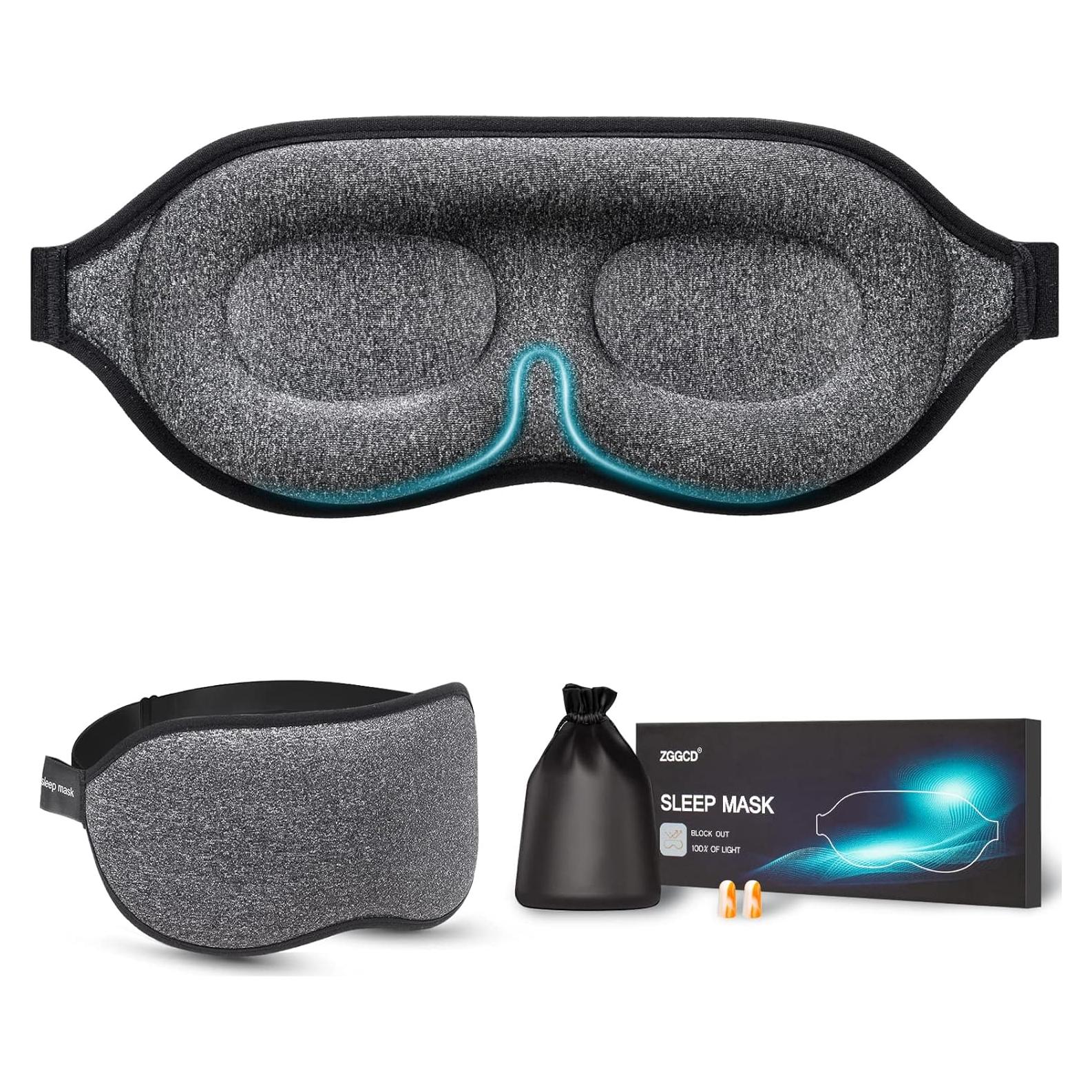 Máscara de Sueño ZGGCD 3D Antifaz Bloqueo Luz Ajustable