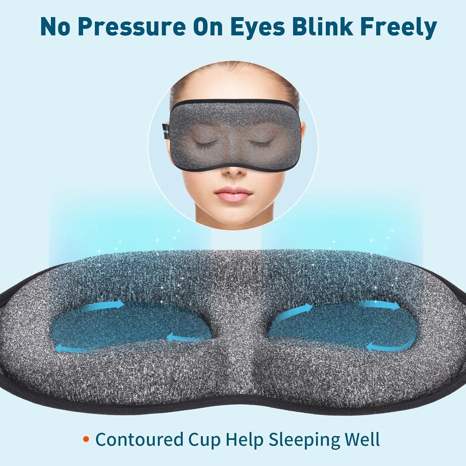 Máscara de Sueño ZGGCD 3D Antifaz Bloqueo Luz Ajustable