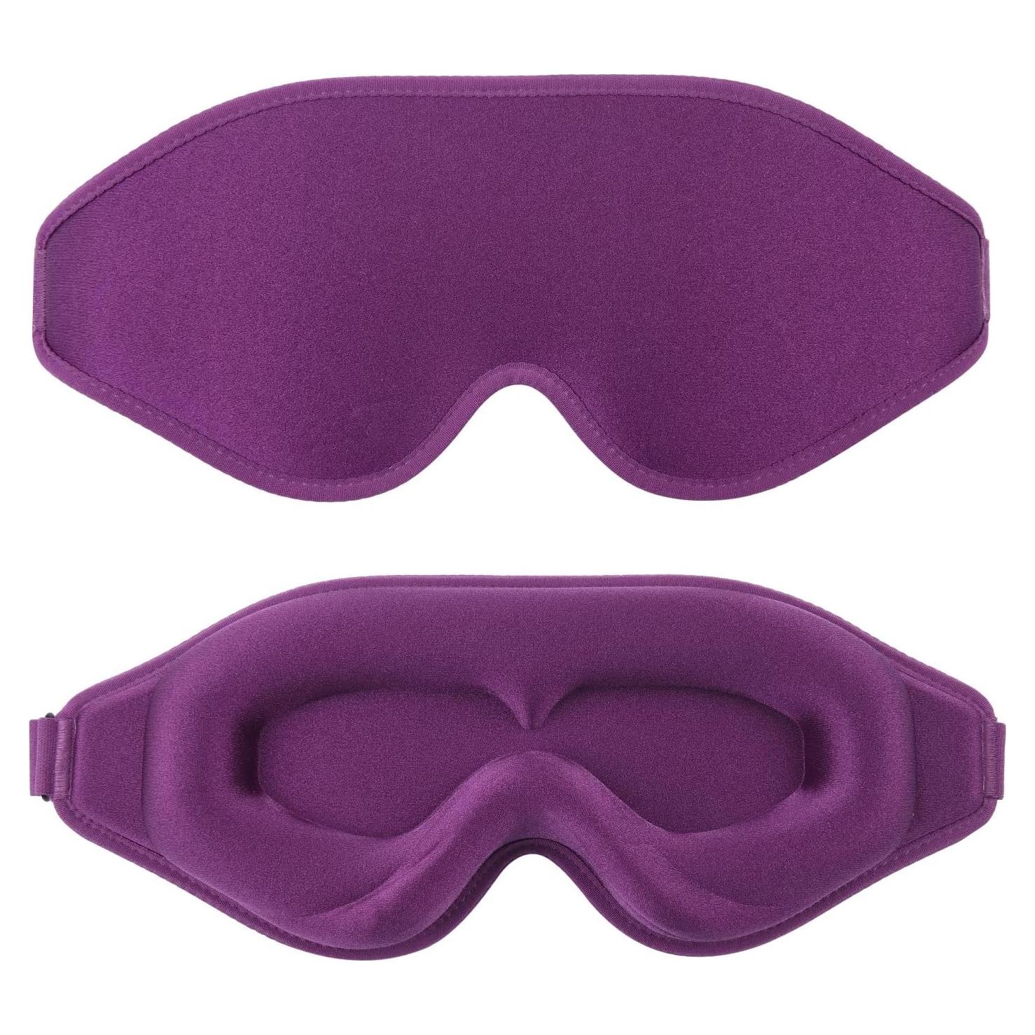 Máscara de Sueño 3D EMICUTE para Dormir y Viajes - Púrpura