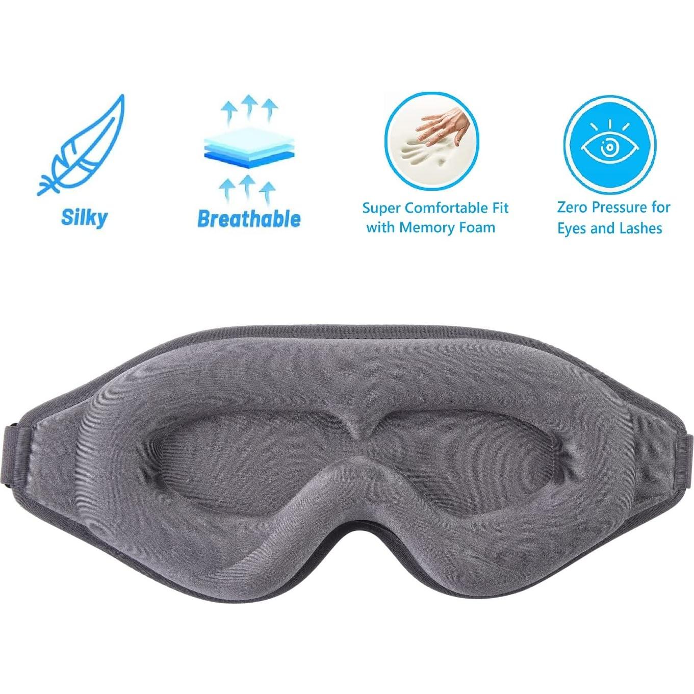 Máscara de Sueño 3D EMICUTE para Dormir y Viajes - Púrpura