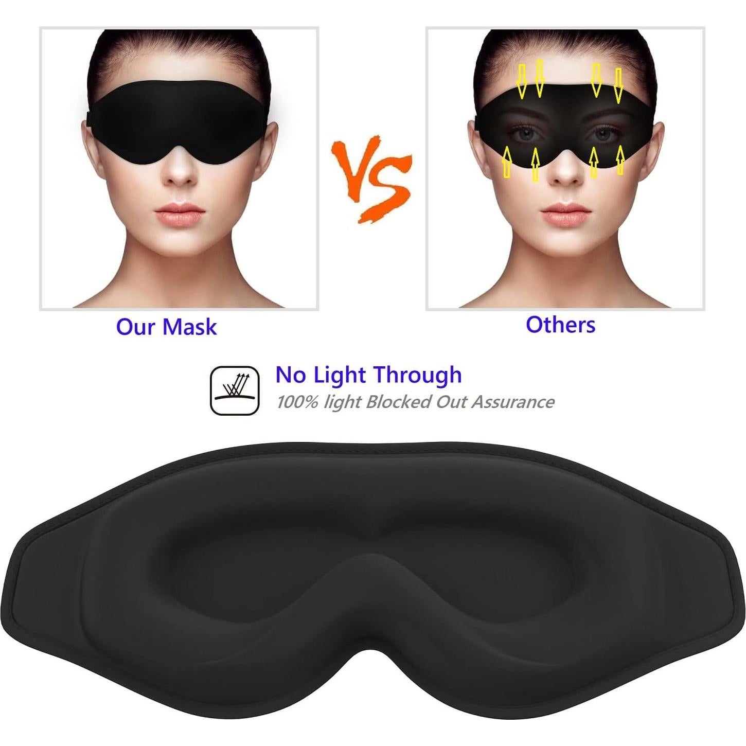 Máscara de Sueño 3D EMICUTE para Dormir y Viajes - Púrpura