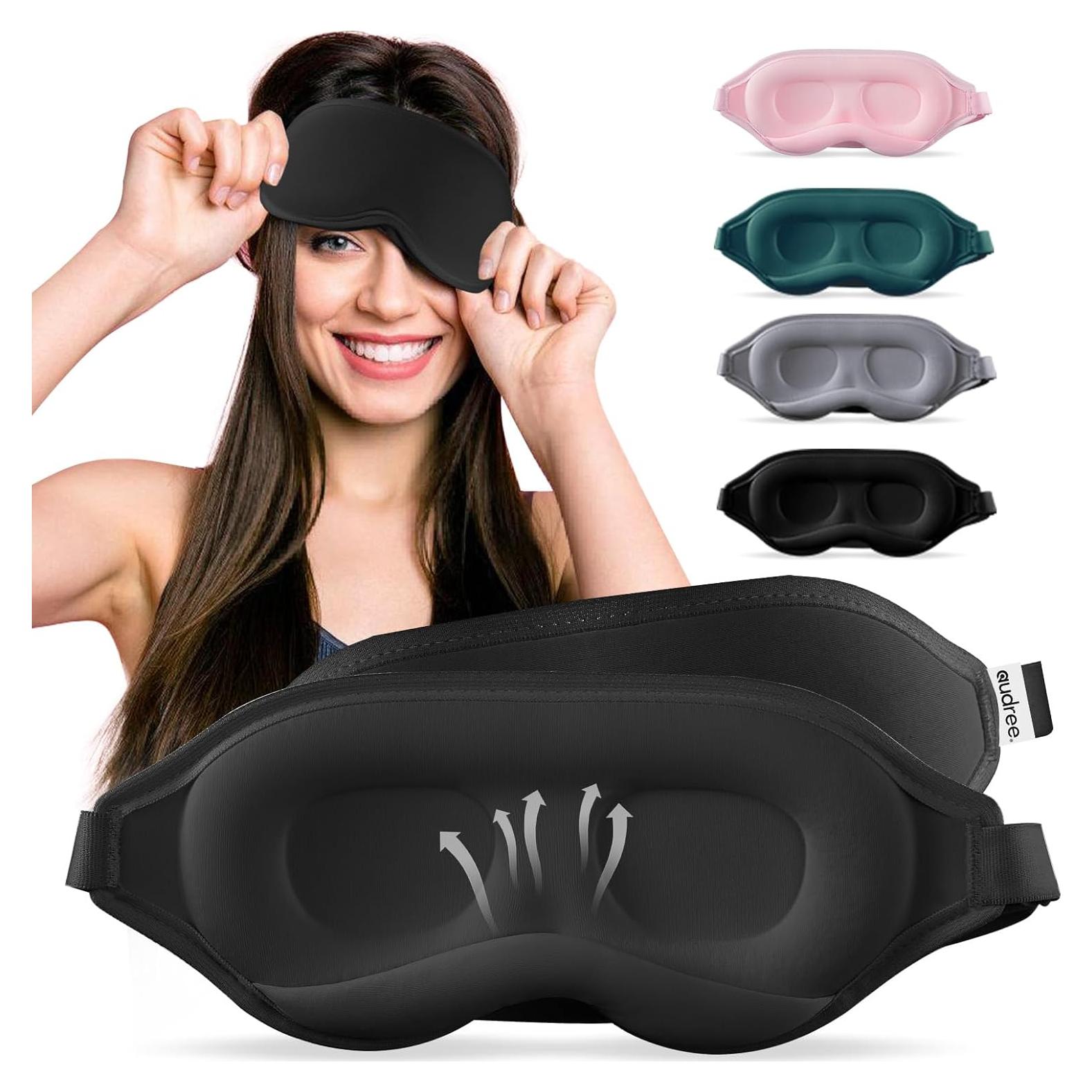 Máscara de Sueño Audree 3D Bloqueadora de Luz Negra