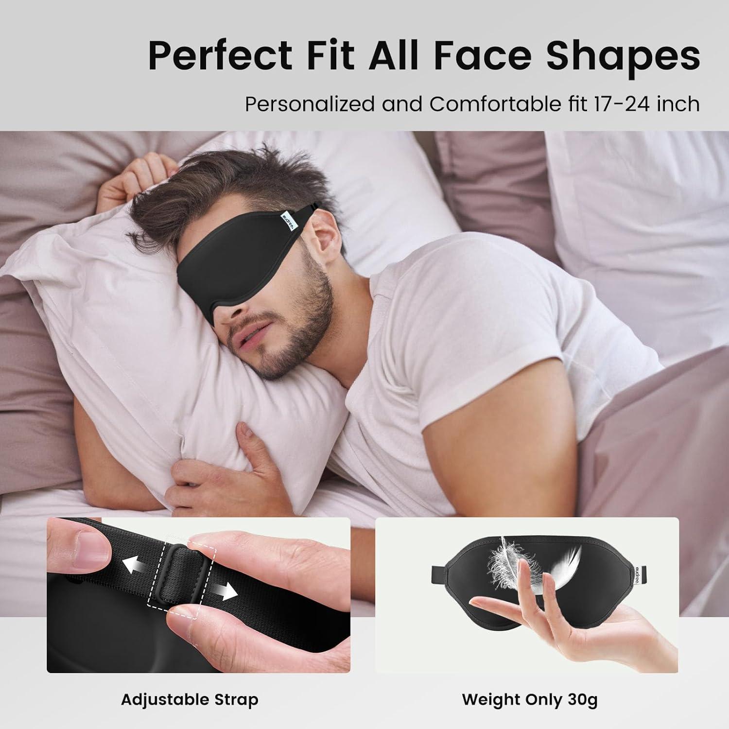 Máscara de Sueño Audree 3D Bloqueadora de Luz Negra