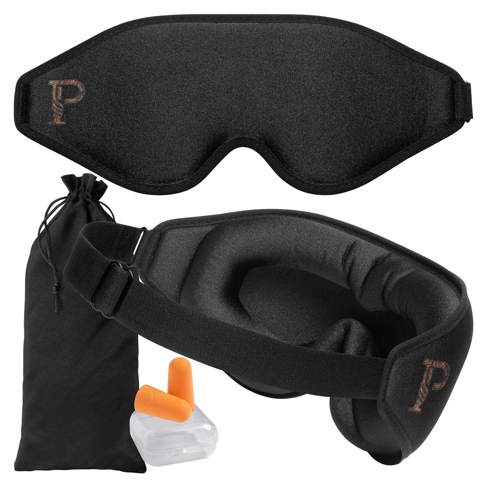 Máscara de Sueño 3D Primalea con Bloqueo de Luz y Oculares Profundos