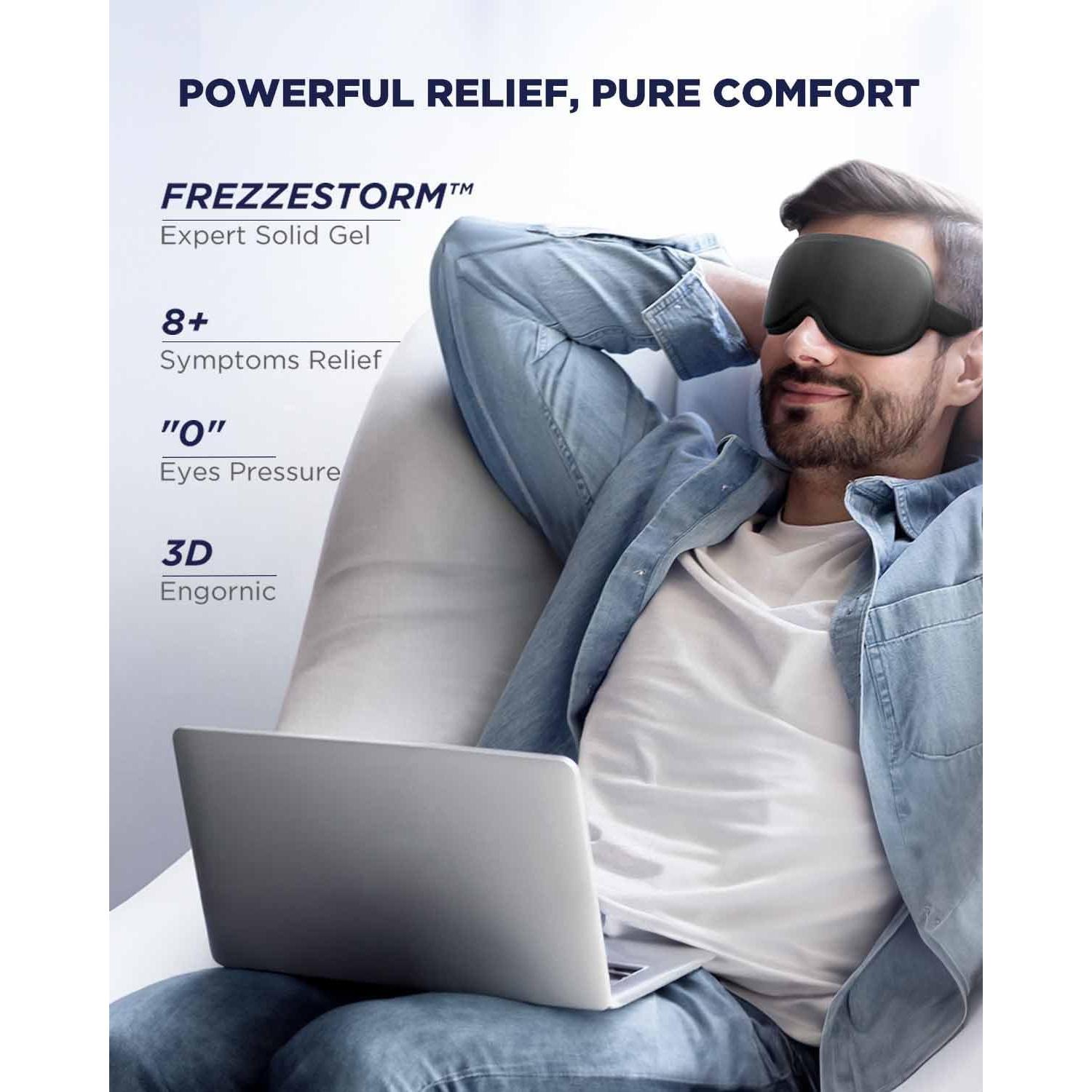 Máscara de Ojos de Gel Frío Luguiic 3D Reutilizable - Alivio para Ojeras y Estrés