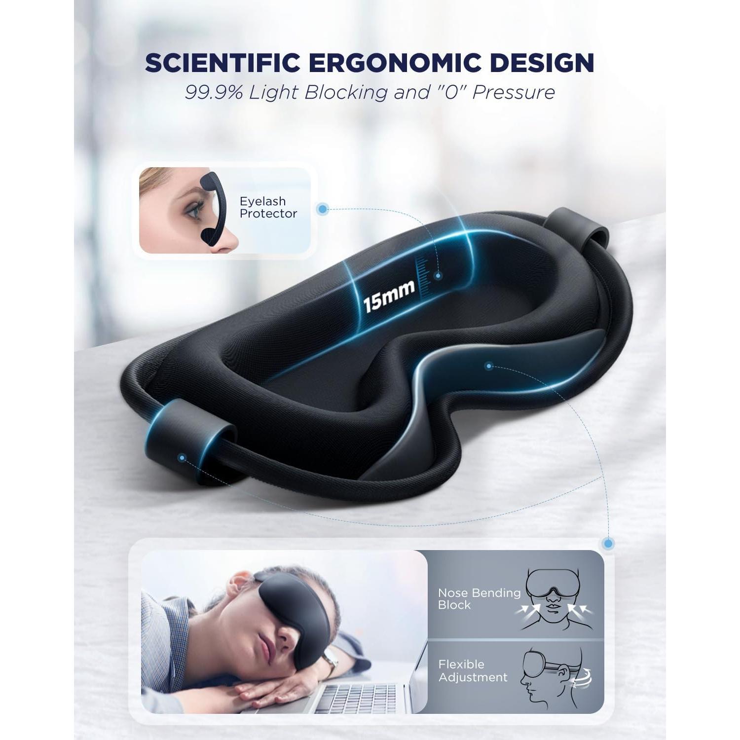 Máscara de Ojos de Gel Frío Luguiic 3D Reutilizable - Alivio para Ojeras y Estrés