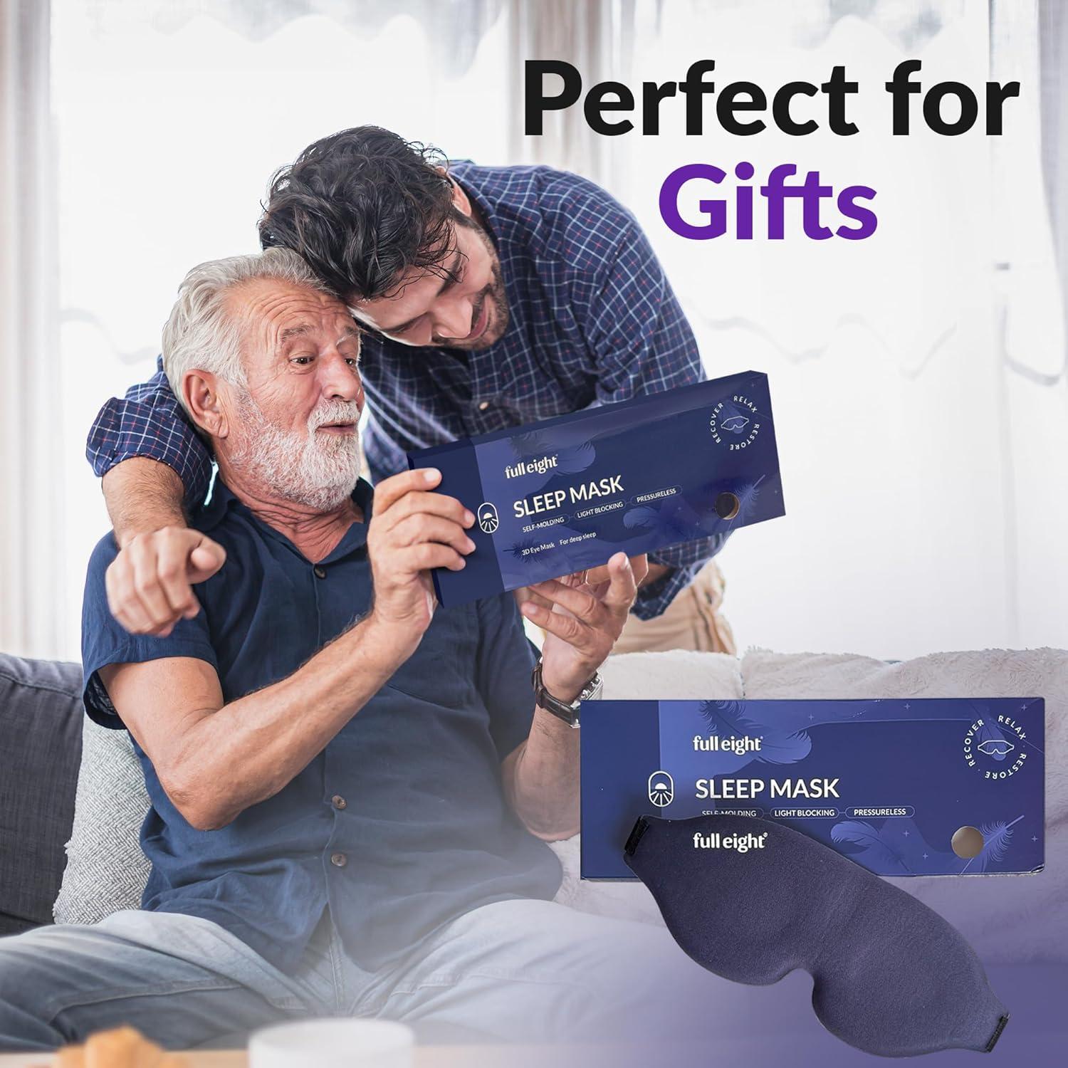 Máscara para dormir 3D Full Eight, bloquea luz, ajustable, lavable