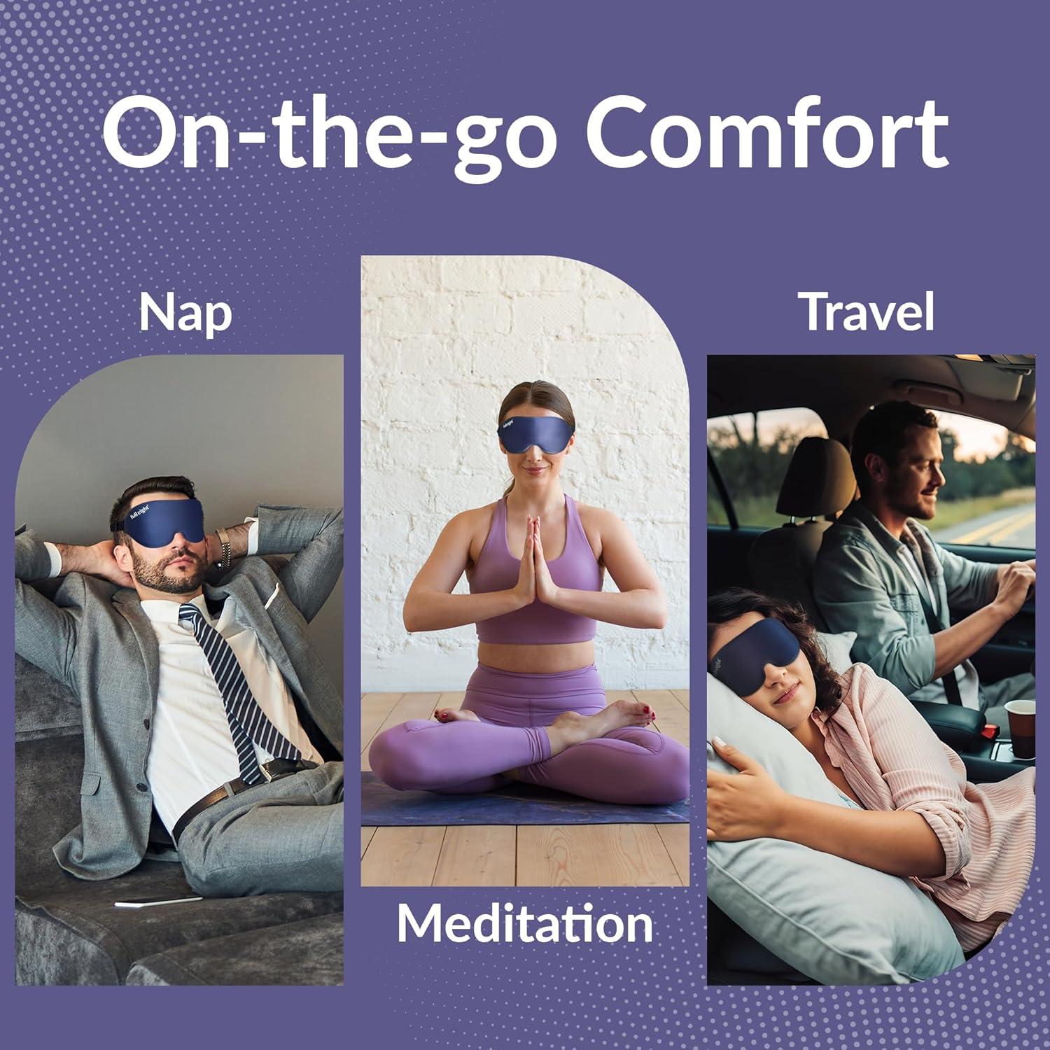 Máscara para dormir 3D Full Eight, bloquea luz, ajustable, lavable